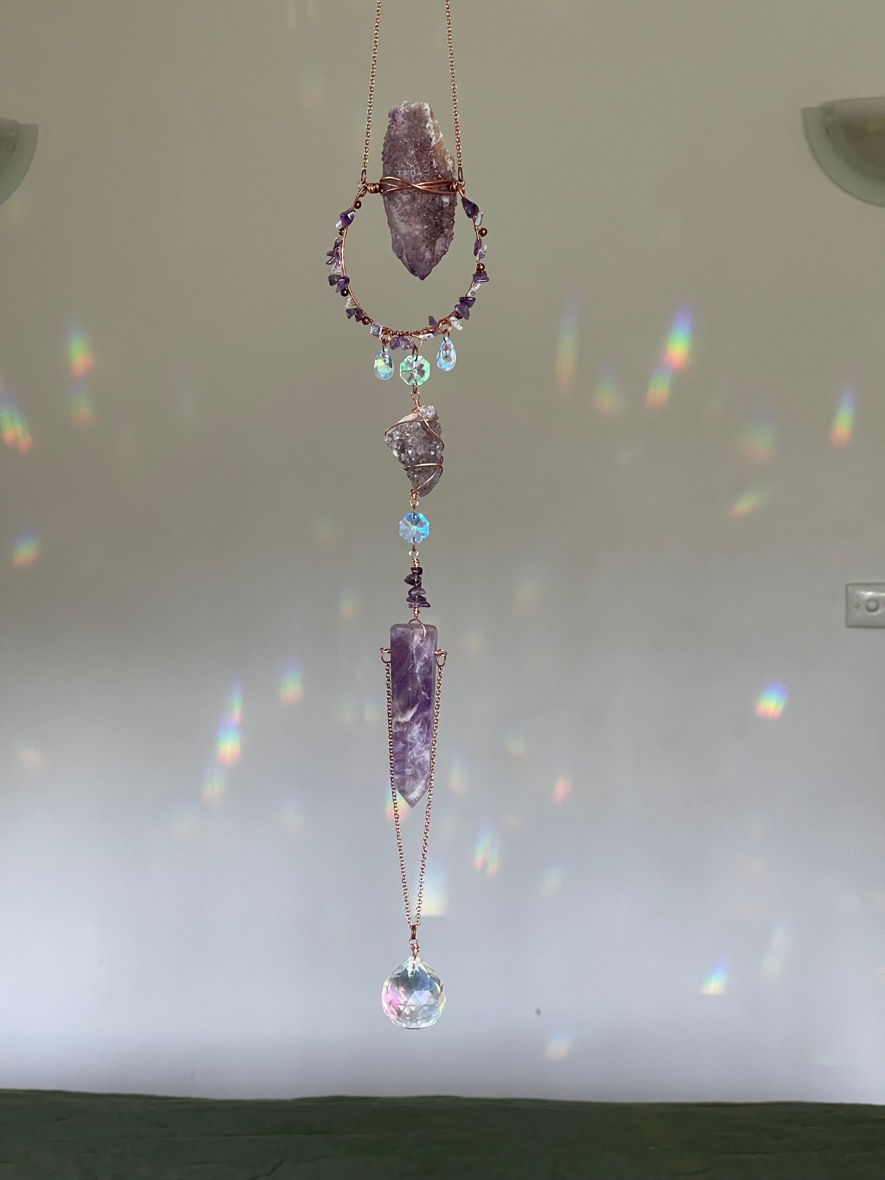 One Of A Kind Spirit Quartz Copper Suncatcher