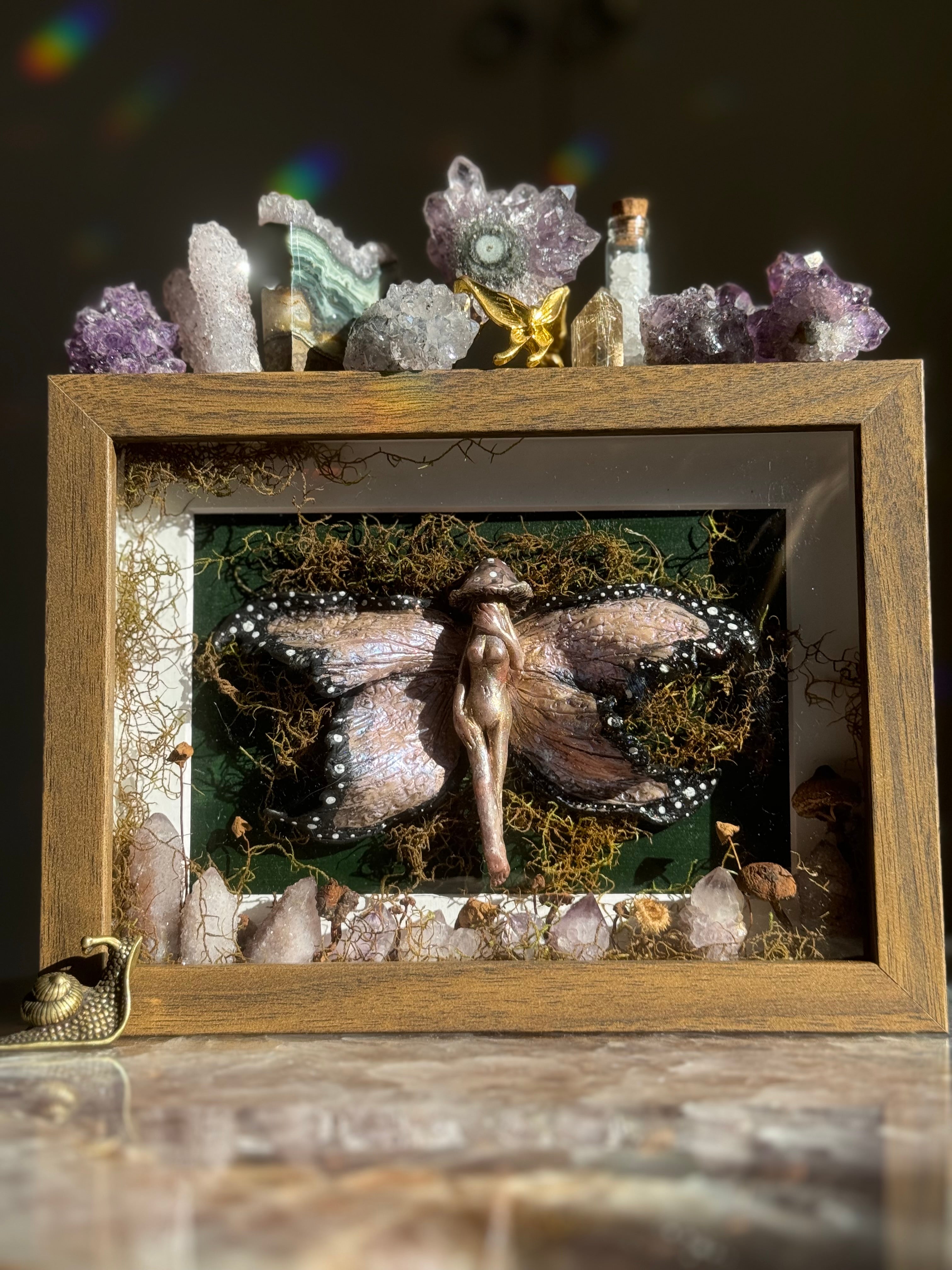 Spirit Quartz Mushroom Fairy| Hand sculpted