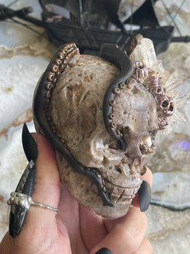 Allira Calypso | Sphalerite Crystal & Krakan Skull Sculpture
