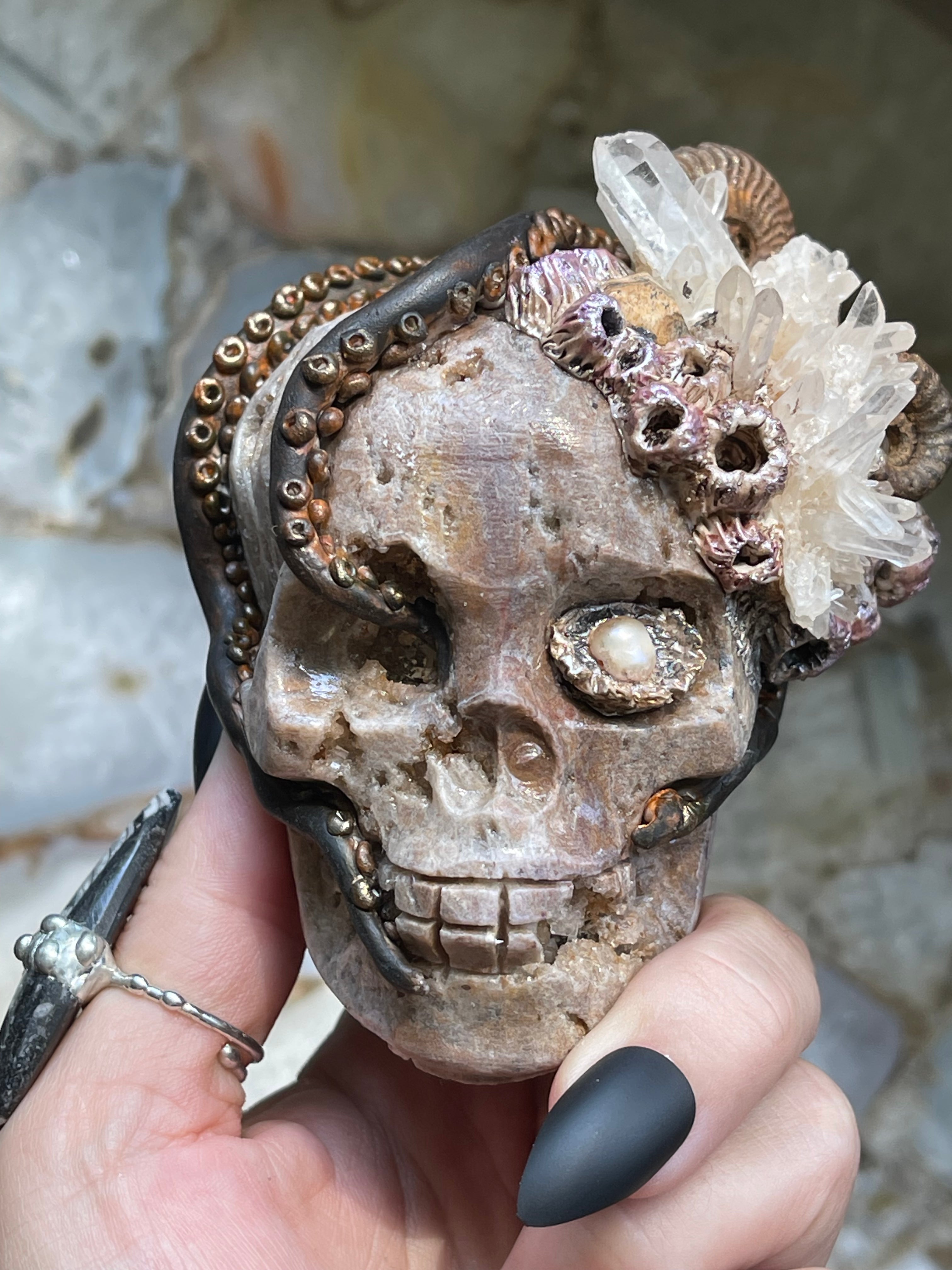 Allira Calypso | Sphalerite Crystal & Krakan Skull Sculpture