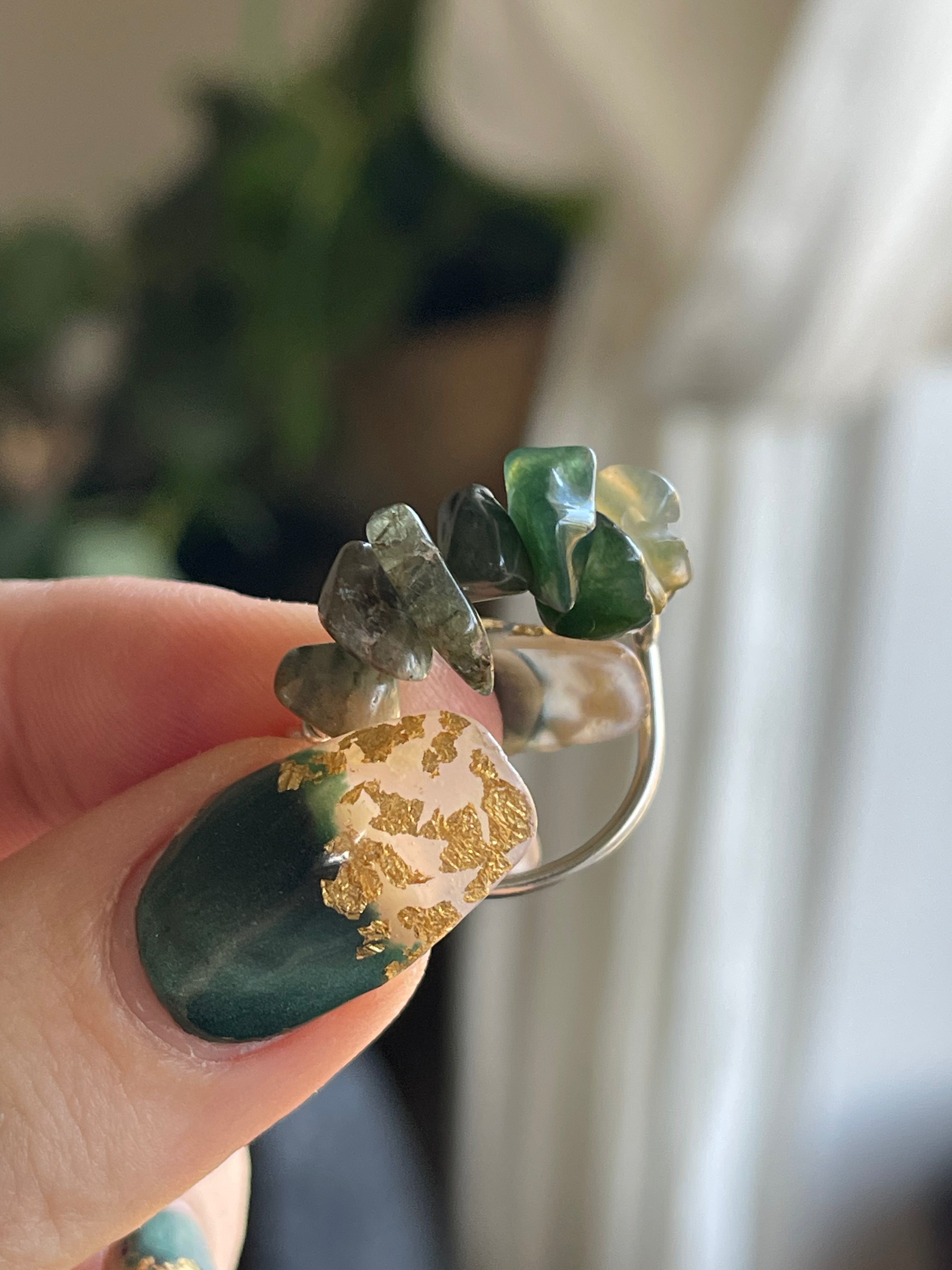 Gemstone Chip Ring