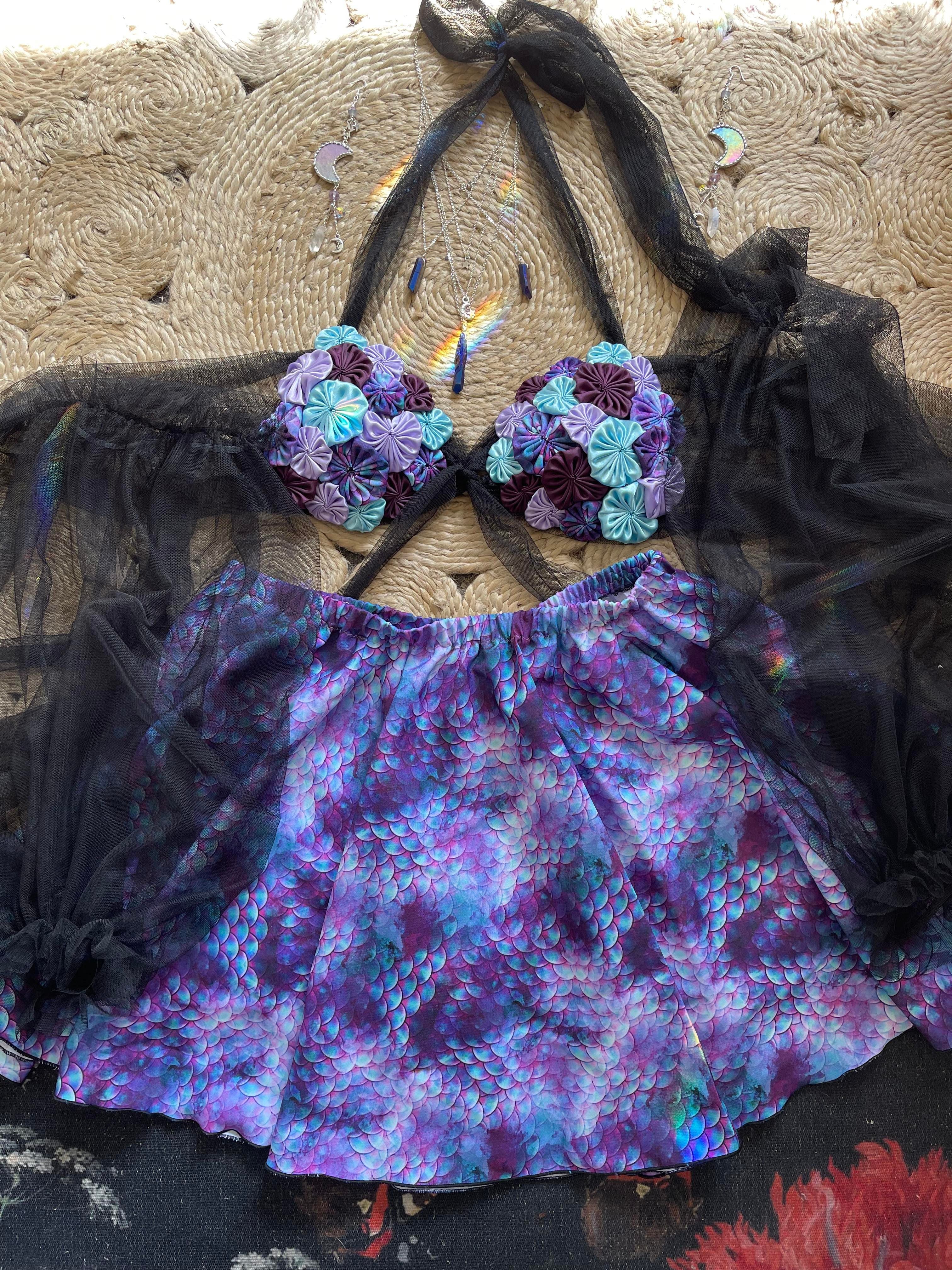 3 Piece Mermaid Scale Festival One of a Kind Set