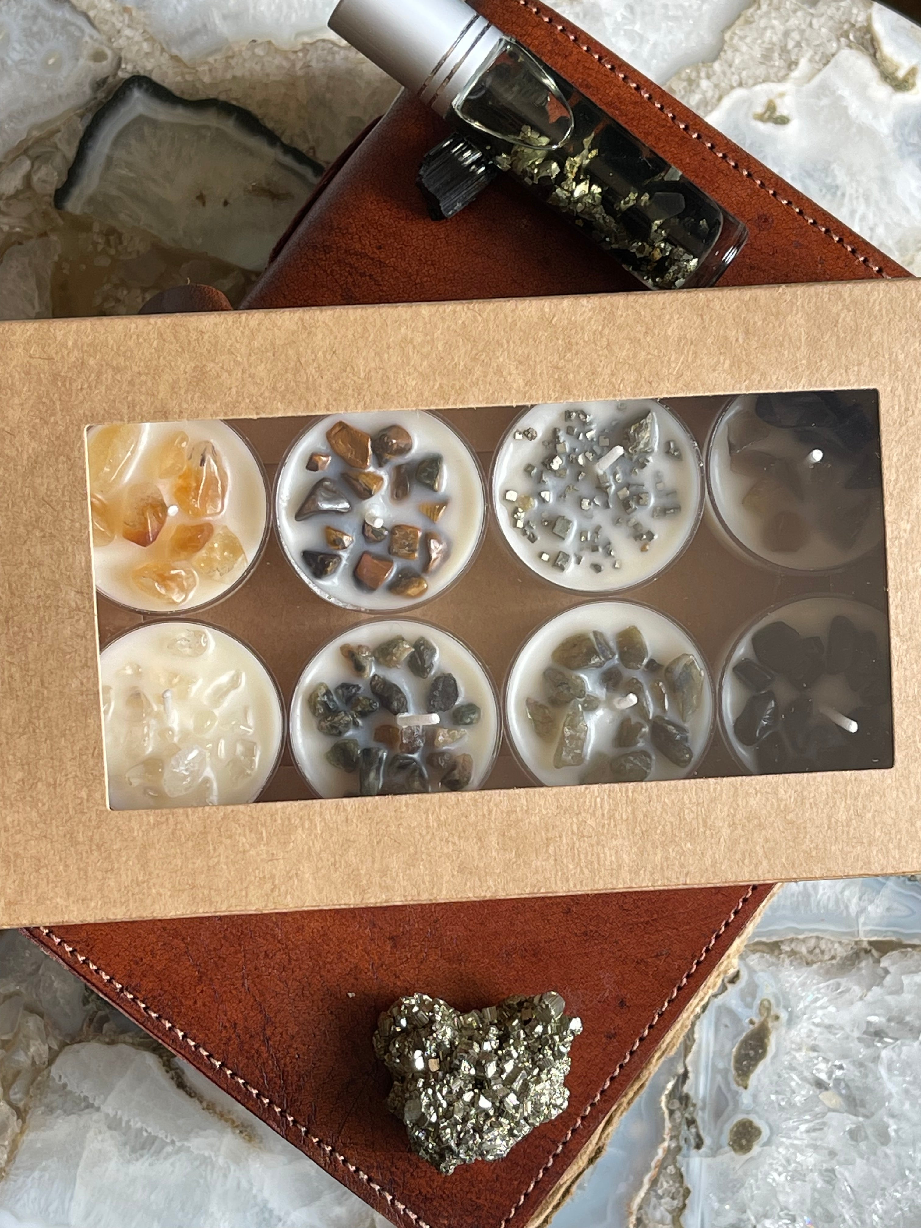 Crystal Infused Tea Light Candles | Candles | Crystal Collection