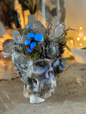 Glowfunga Guardian | Hand sculpted Sphalerite Skull