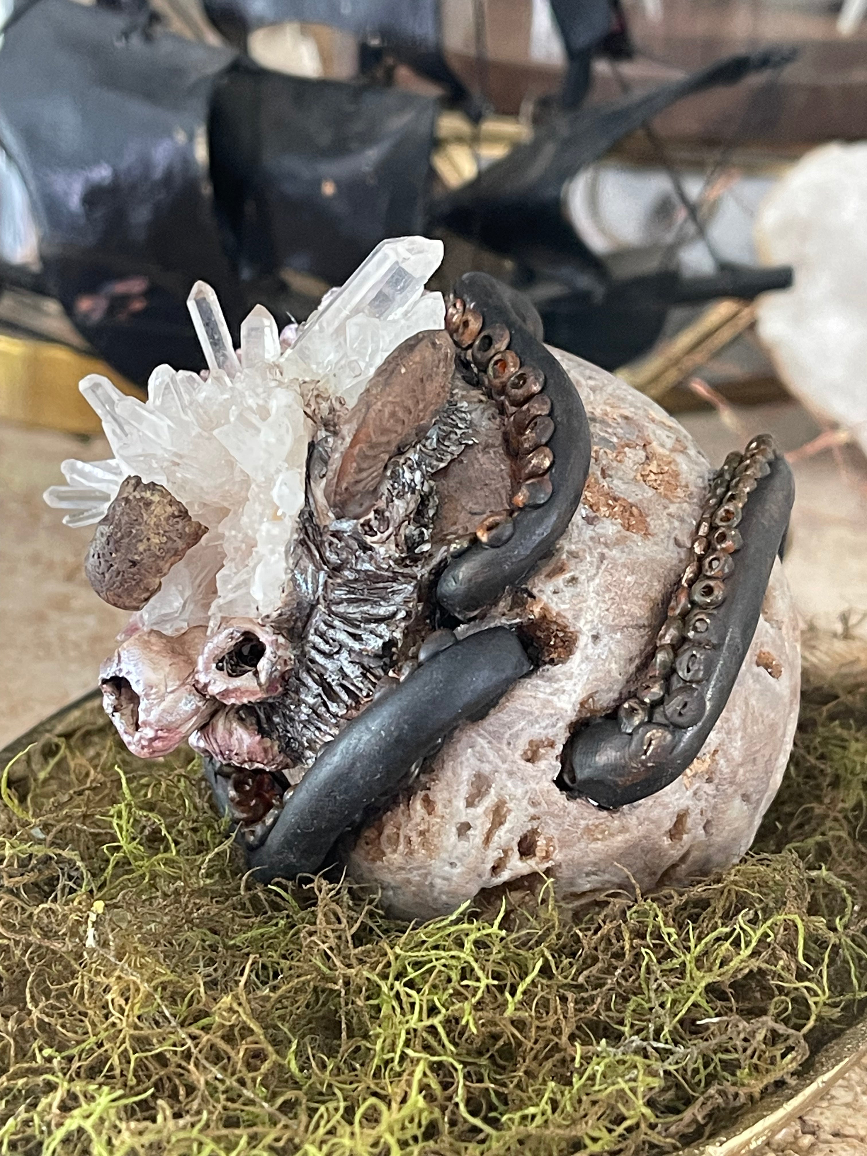 Allira Calypso | Sphalerite Crystal & Krakan Skull Sculpture