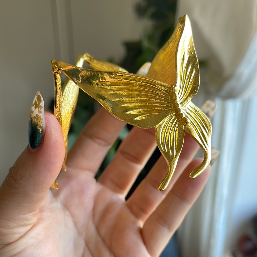 Gold Butterfly Metal Sphere Holder