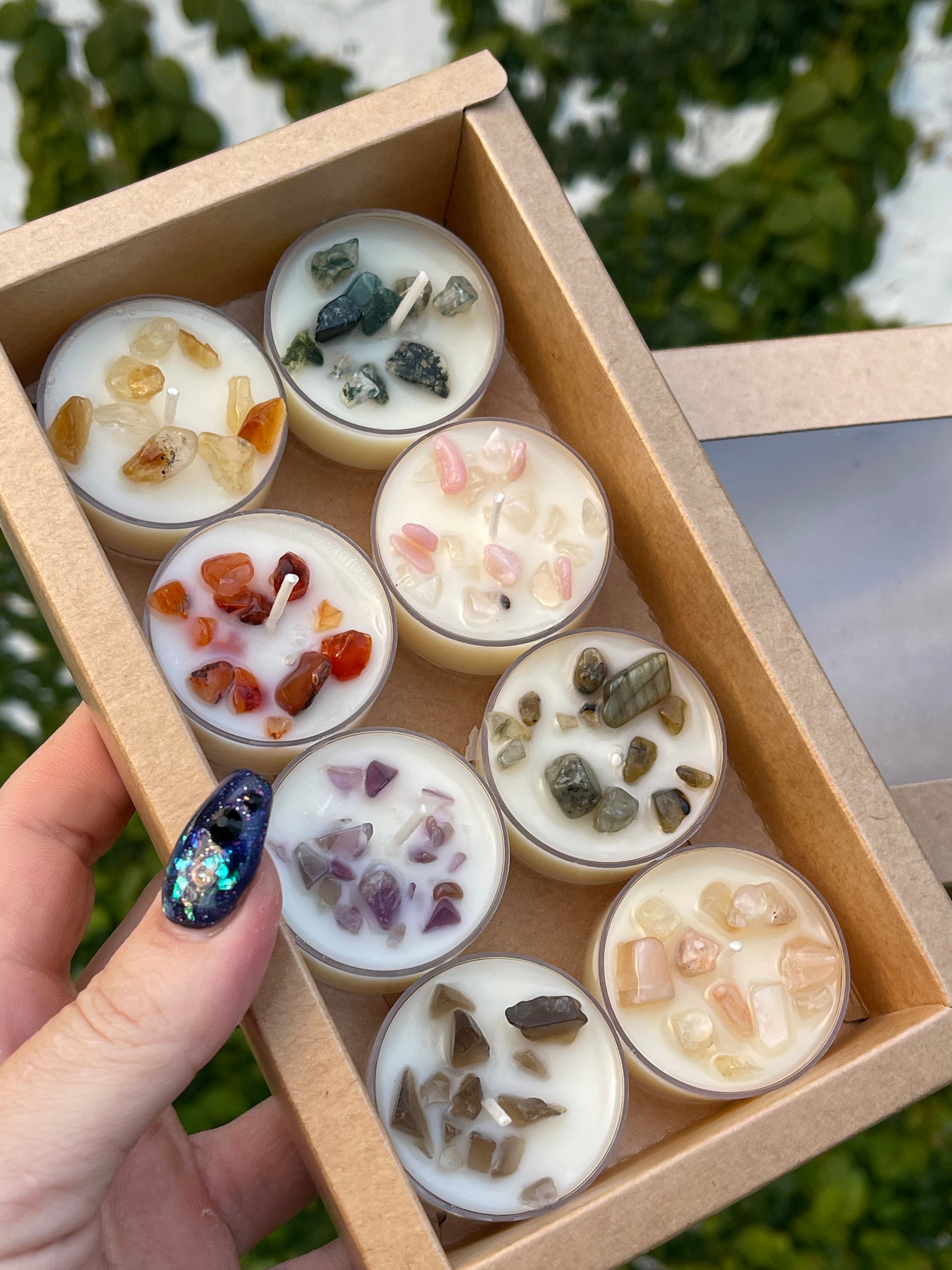 Fruity & Floral Crystal Infused Tea Light Sample Pack | Crystal Collection