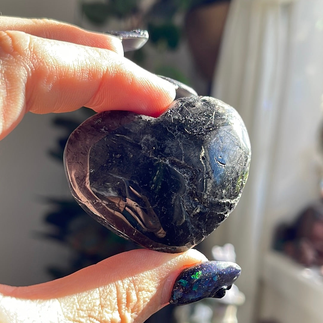 Black Tourmaline Heart Carving