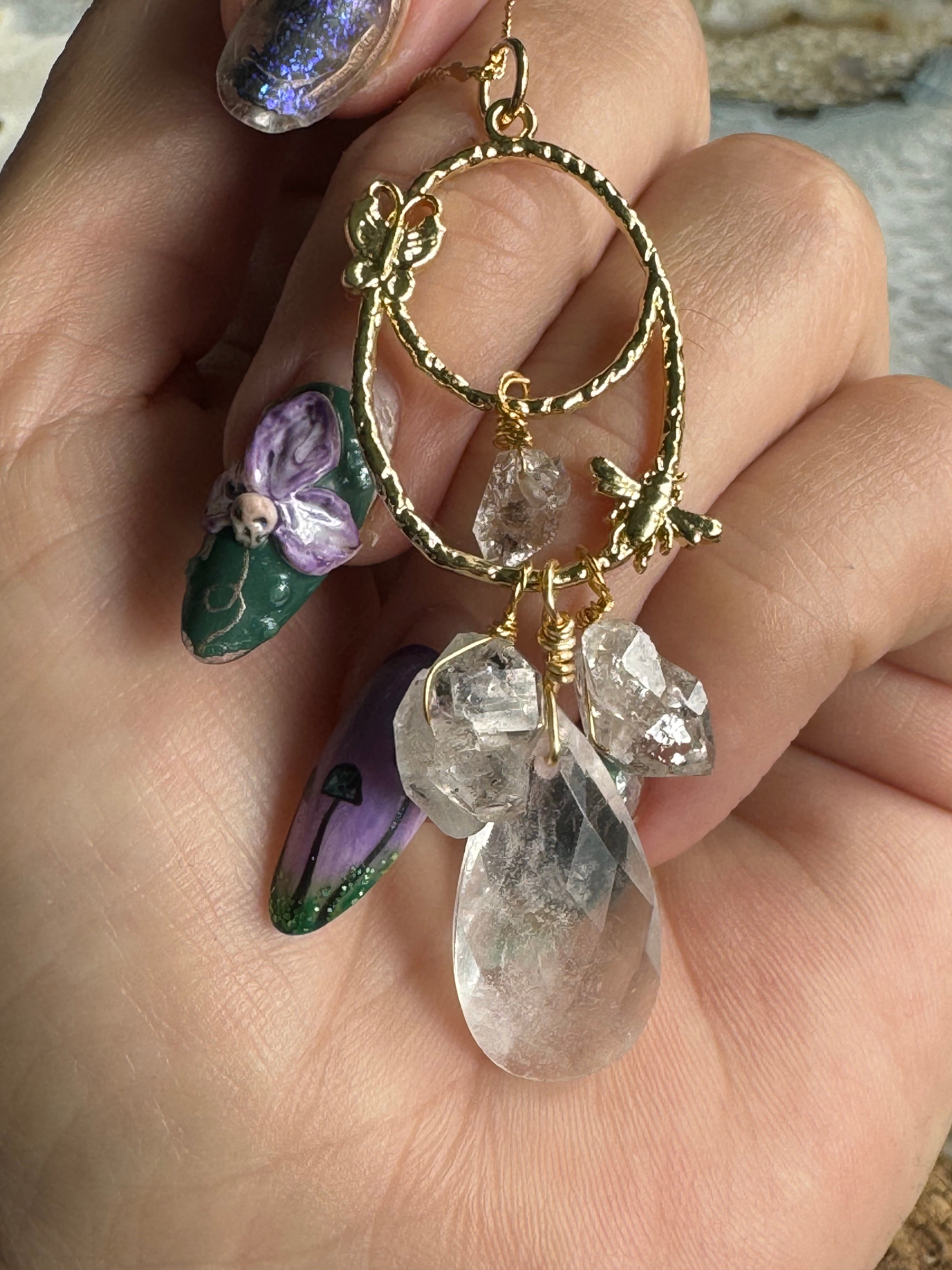 Clear Quartz & Herkimer Diamond Necklace