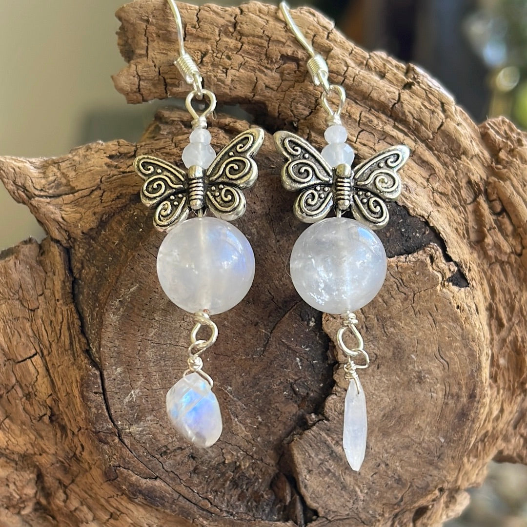 Moonstone Butterfly 🦋 Earrings