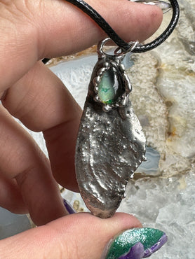 Encapsulated Monarch Butterfly Wing Pendant