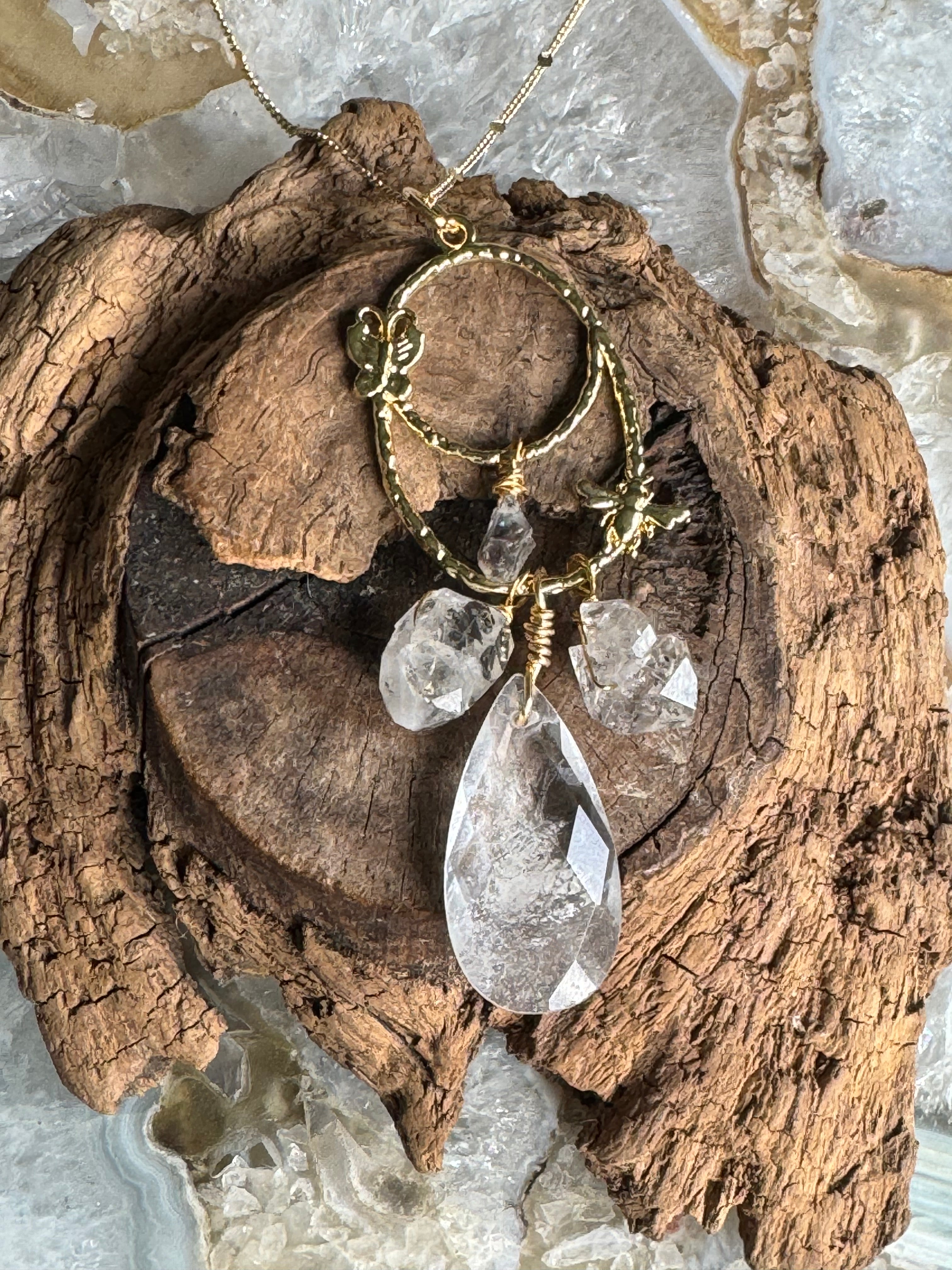 Clear Quartz & Herkimer Diamond Necklace