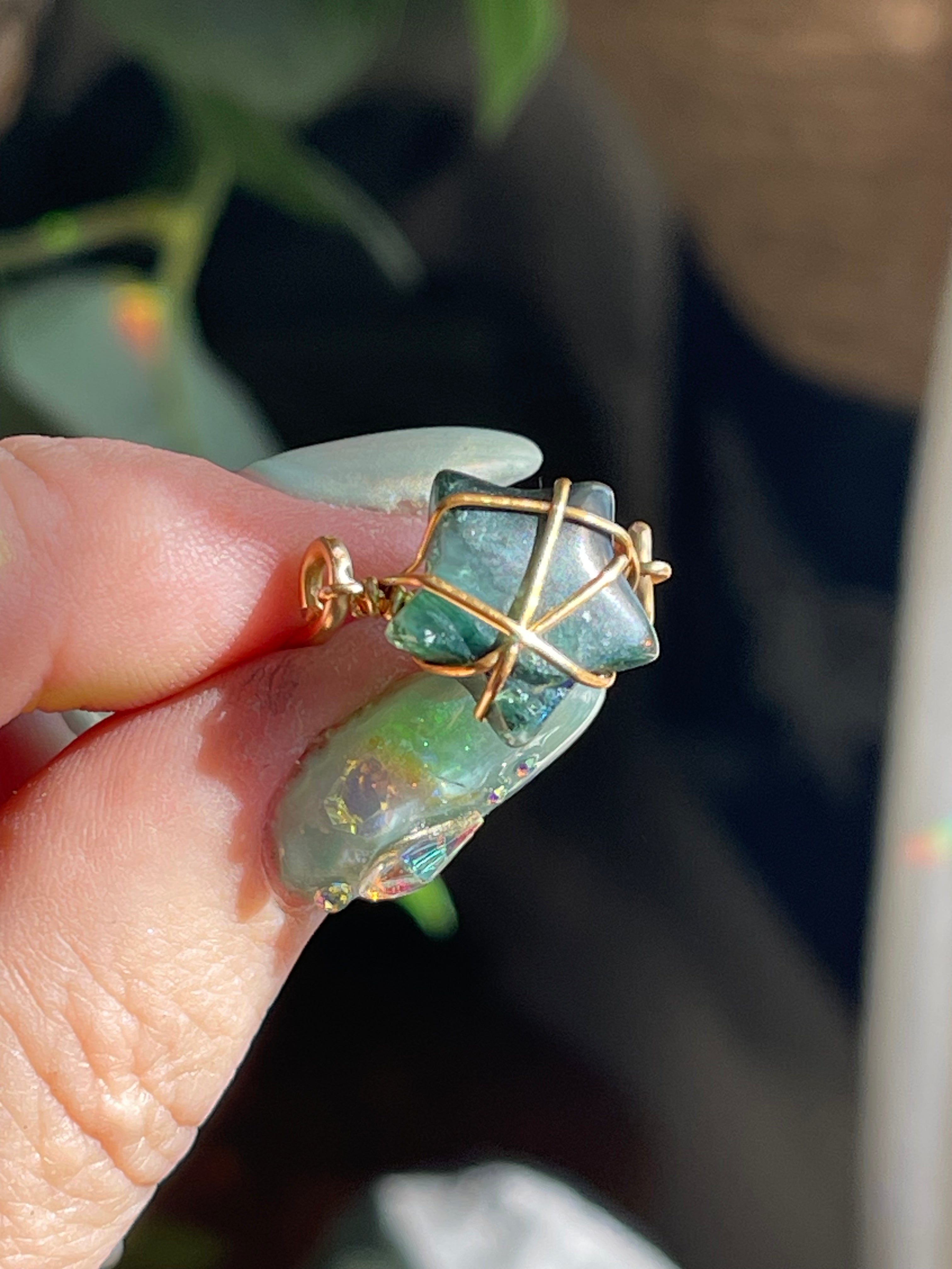 Moss Agate Gold Ring