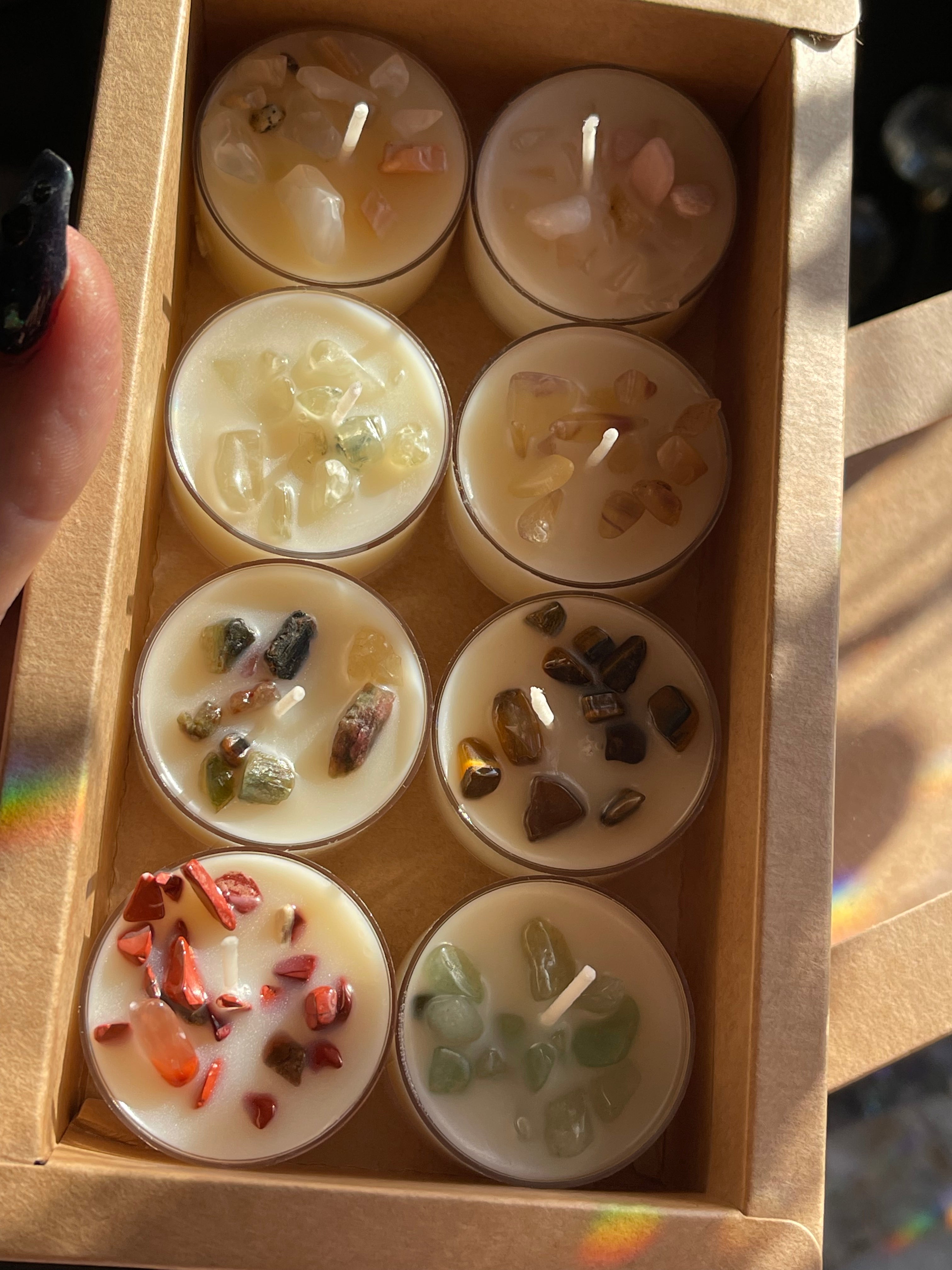 Crystal Infused Tea Light Sample Pack | Crystal Collection