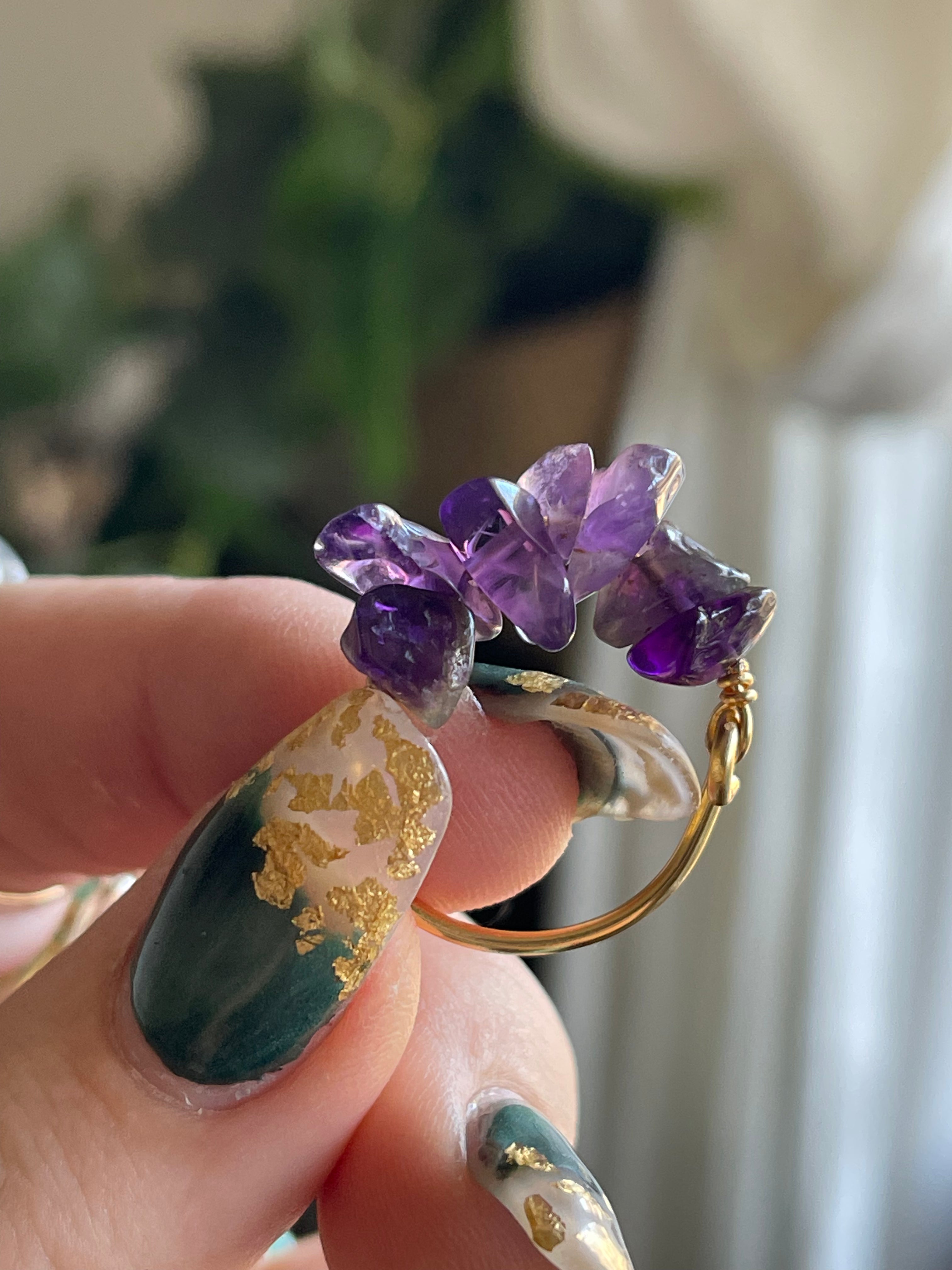 Gemstone Chip Ring