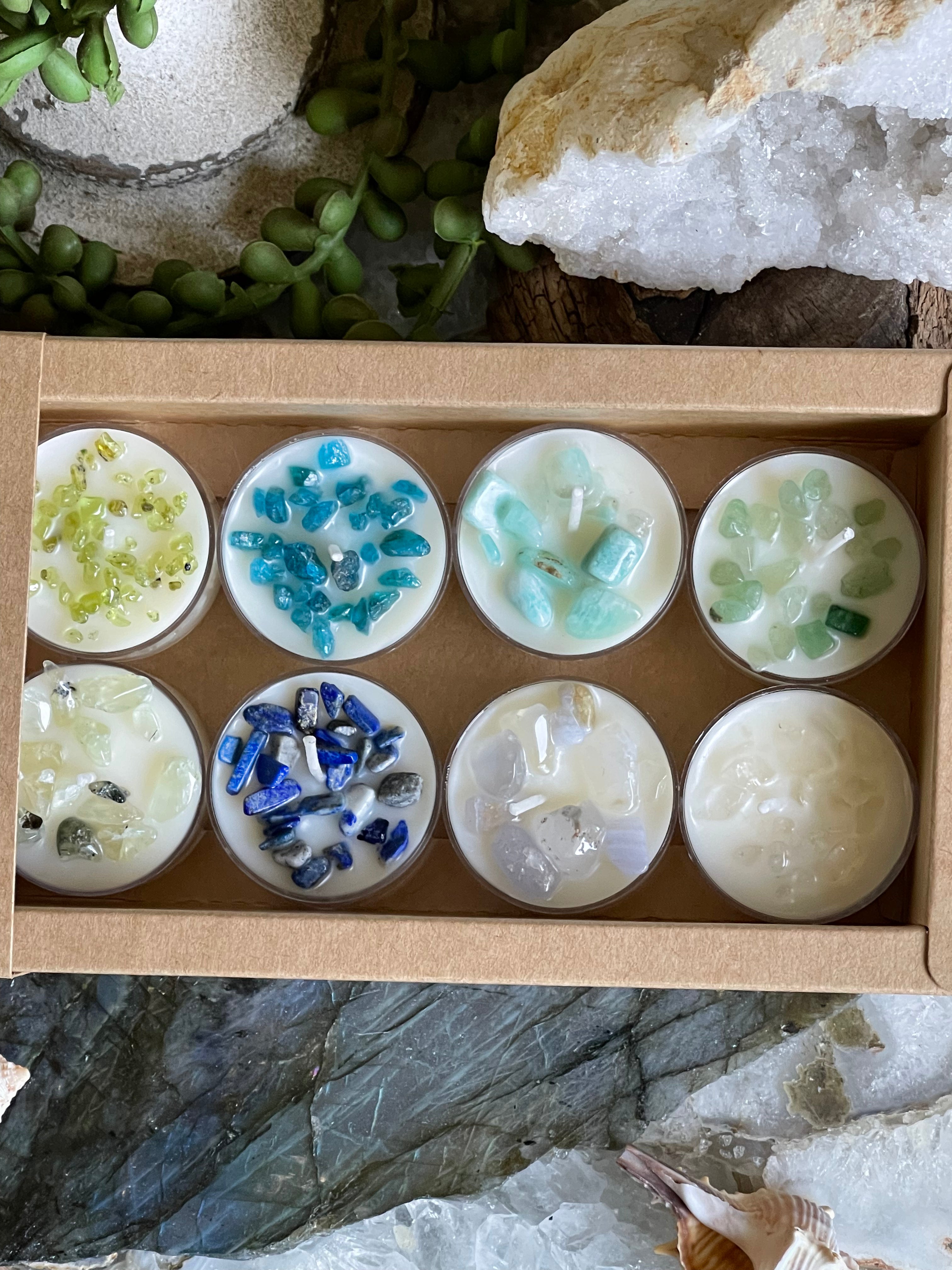 Crystal Infused Tea Light Candles | Candles | Crystal Collection