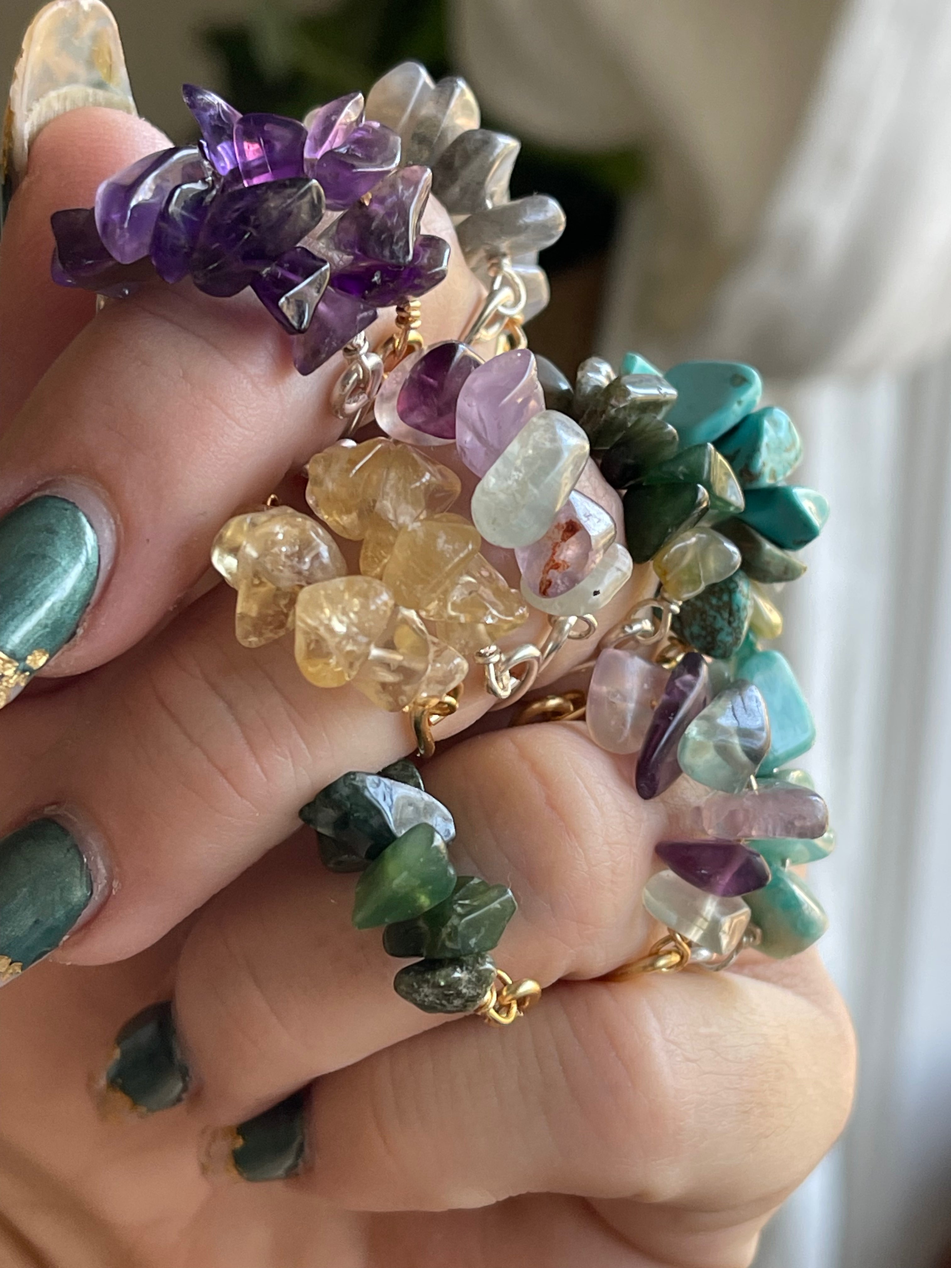 Gemstone Chip Ring