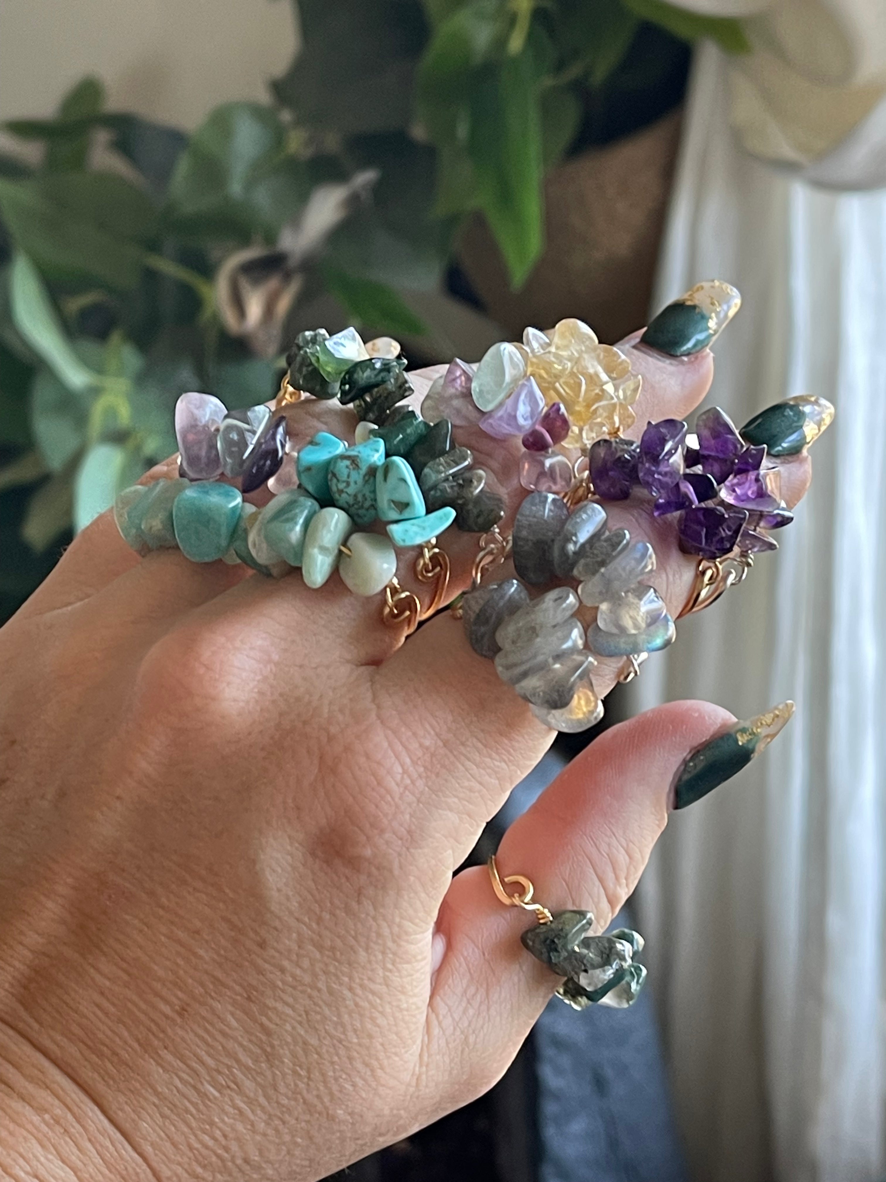 Gemstone Chip Ring