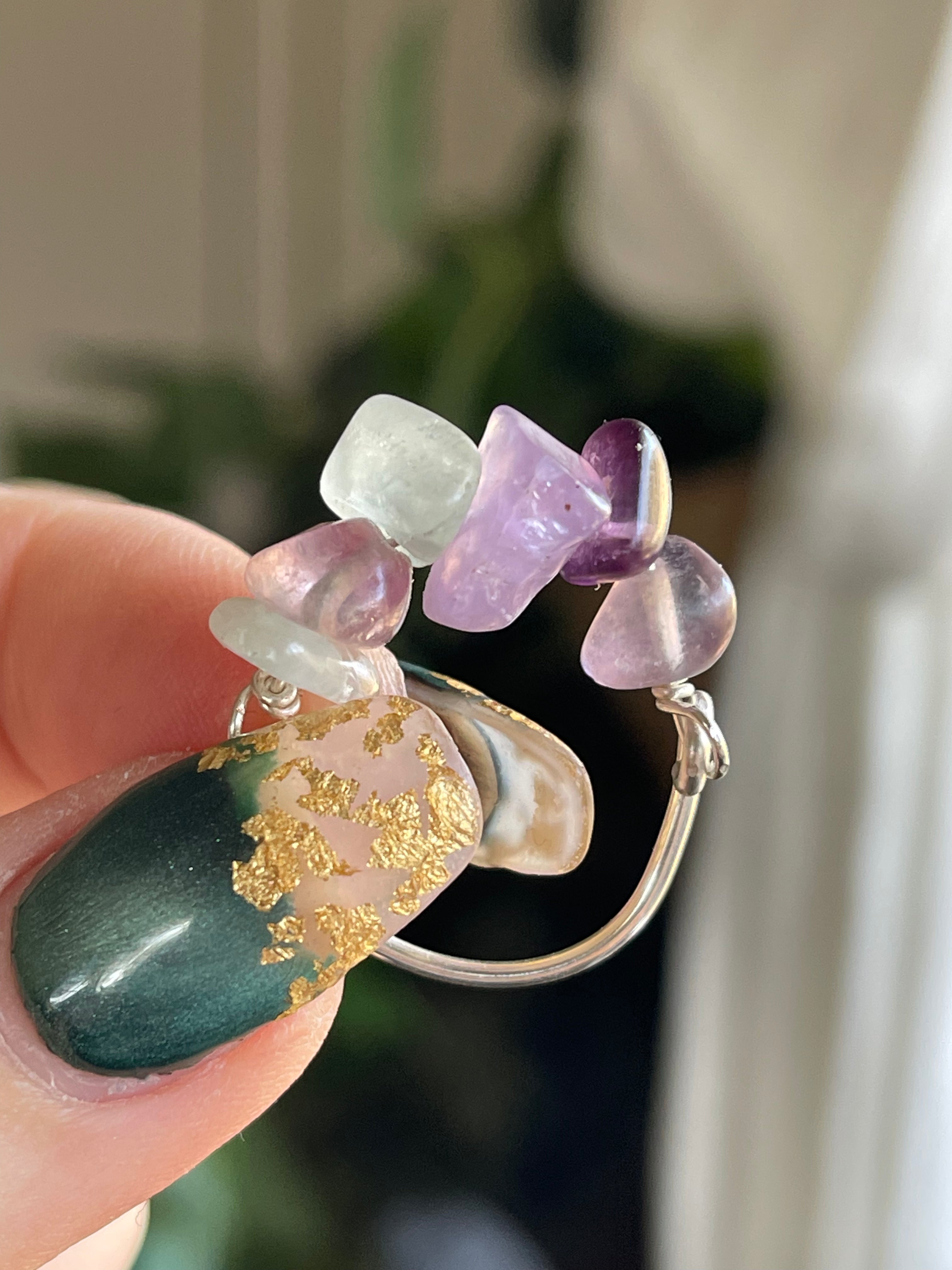 Gemstone Chip Ring