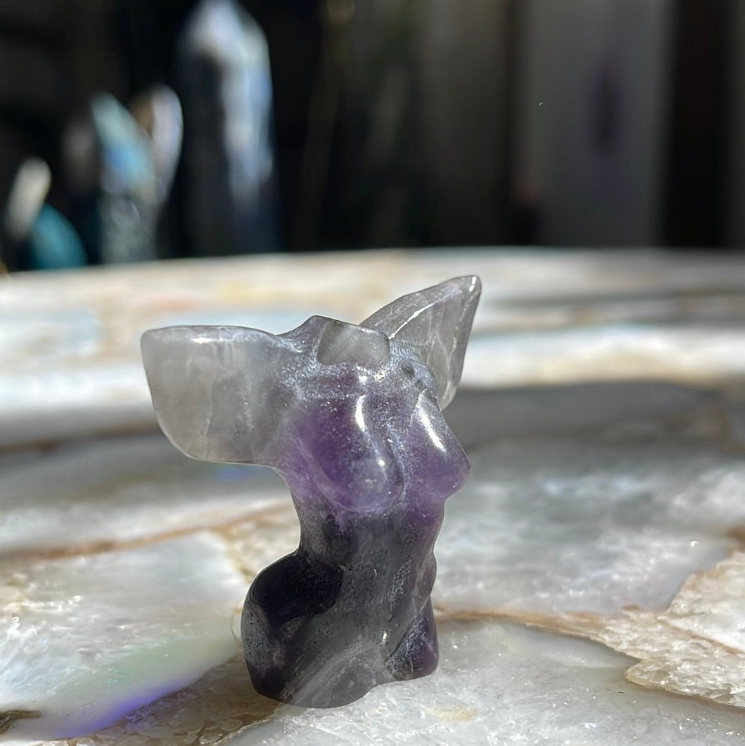 Amethyst Female Torso With Wings Carving