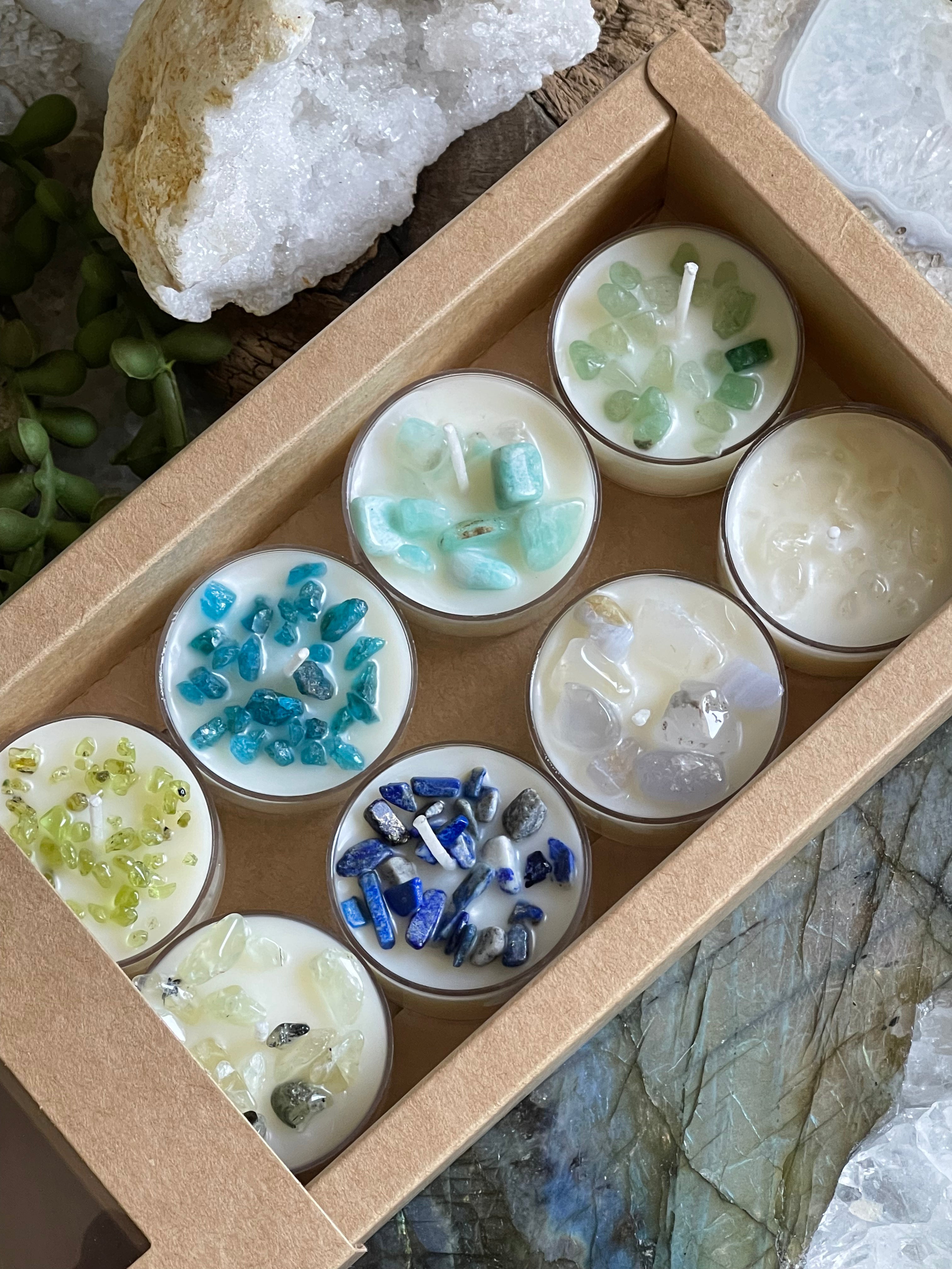 Crystal Infused Tea Light Candles | Candles | Crystal Collection