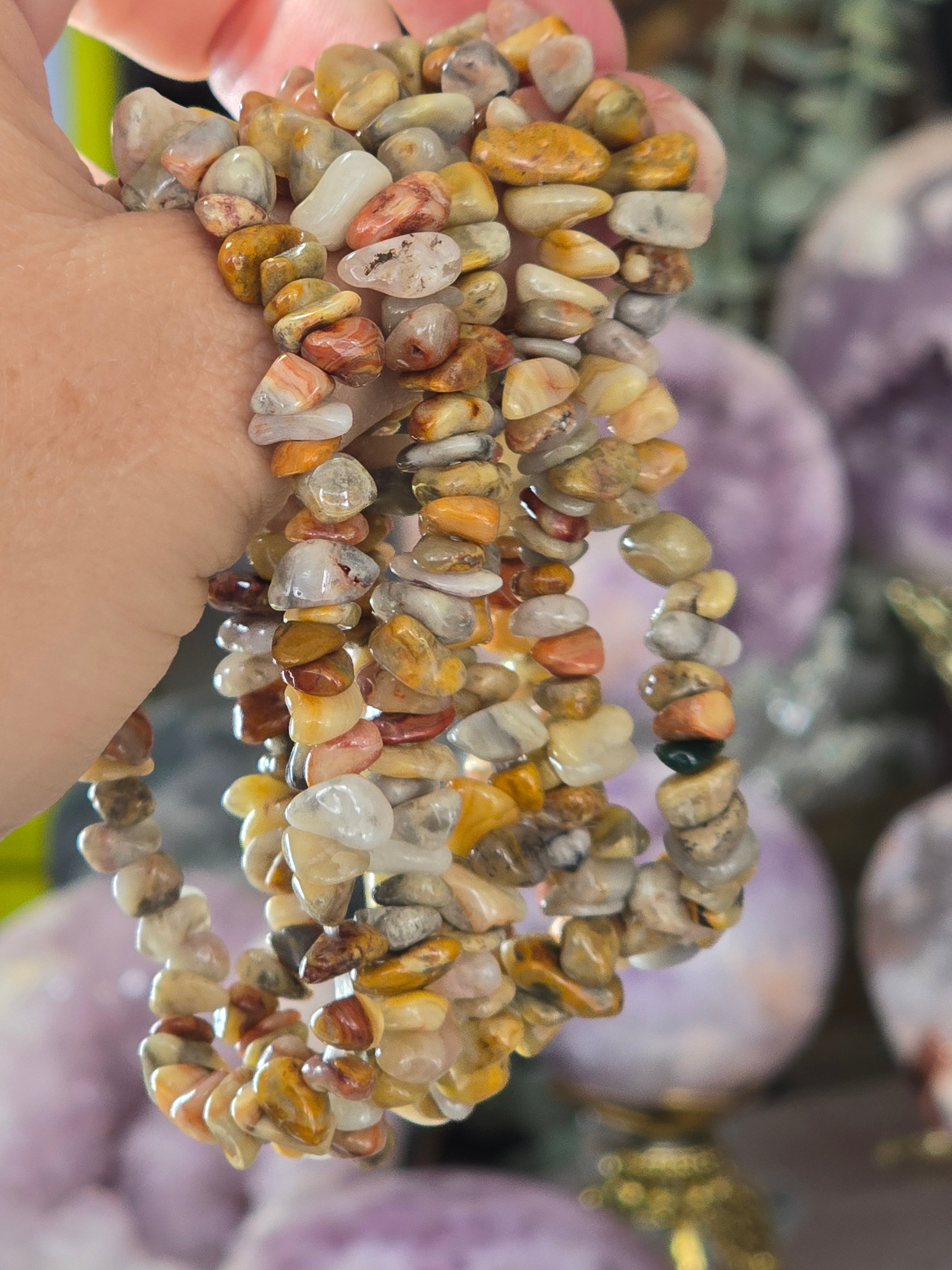 Rare Semi-Precious Chip Bracelets