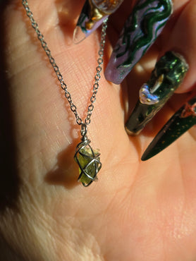 Moldavite Necklace | Stainless Steel
