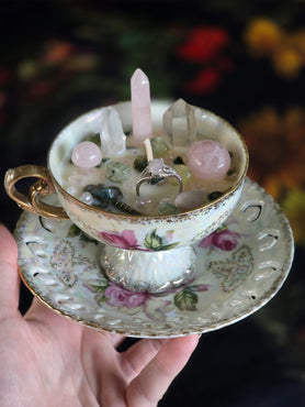 The Enchanted Key Teacup Treasure Candle – Hidden Ring Edition