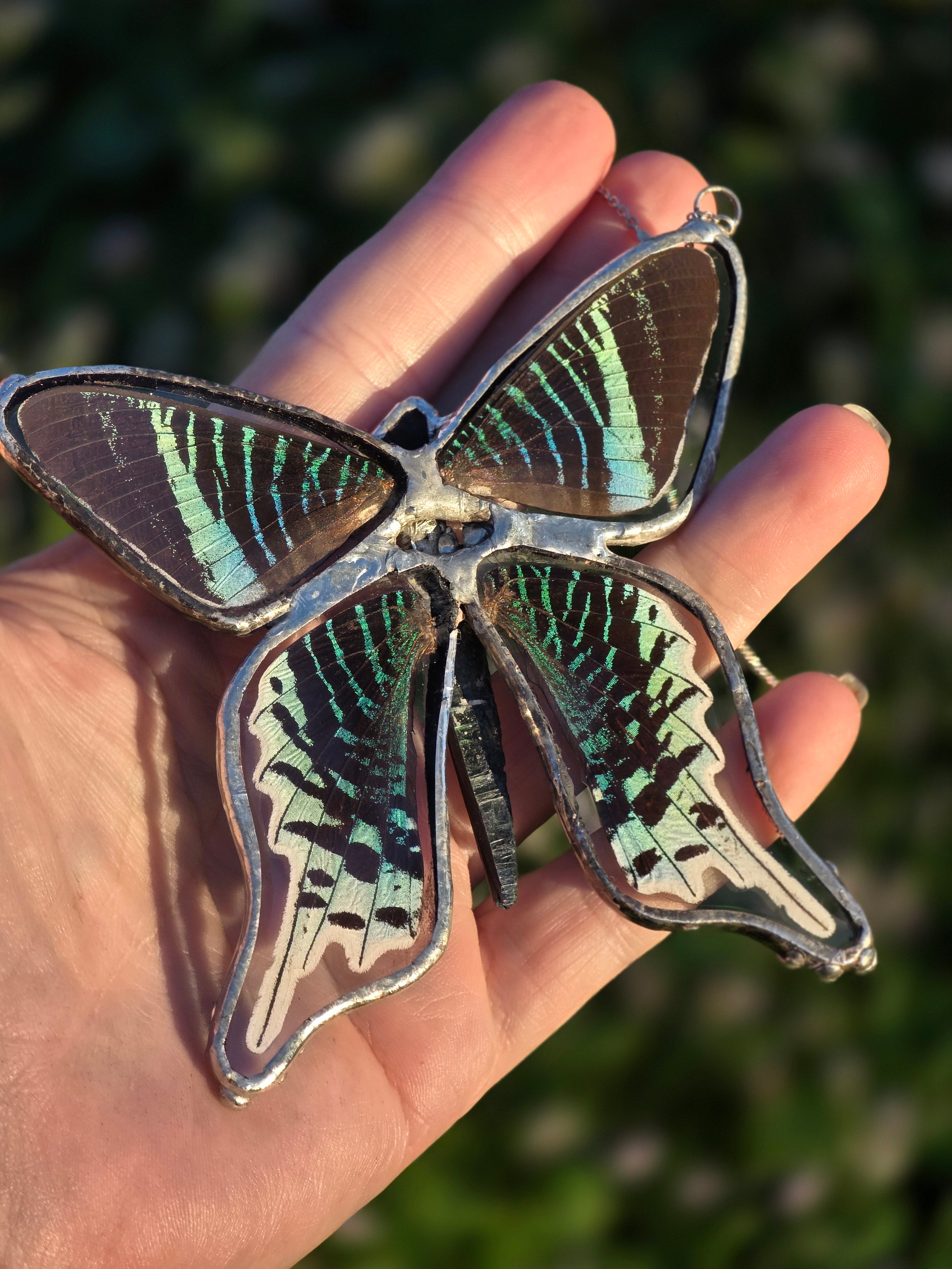 Emerald Ghost Butterfly Necklace
