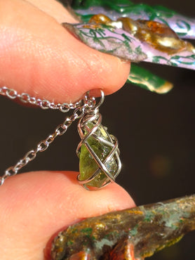 Moldavite Necklace | Stainless Steel