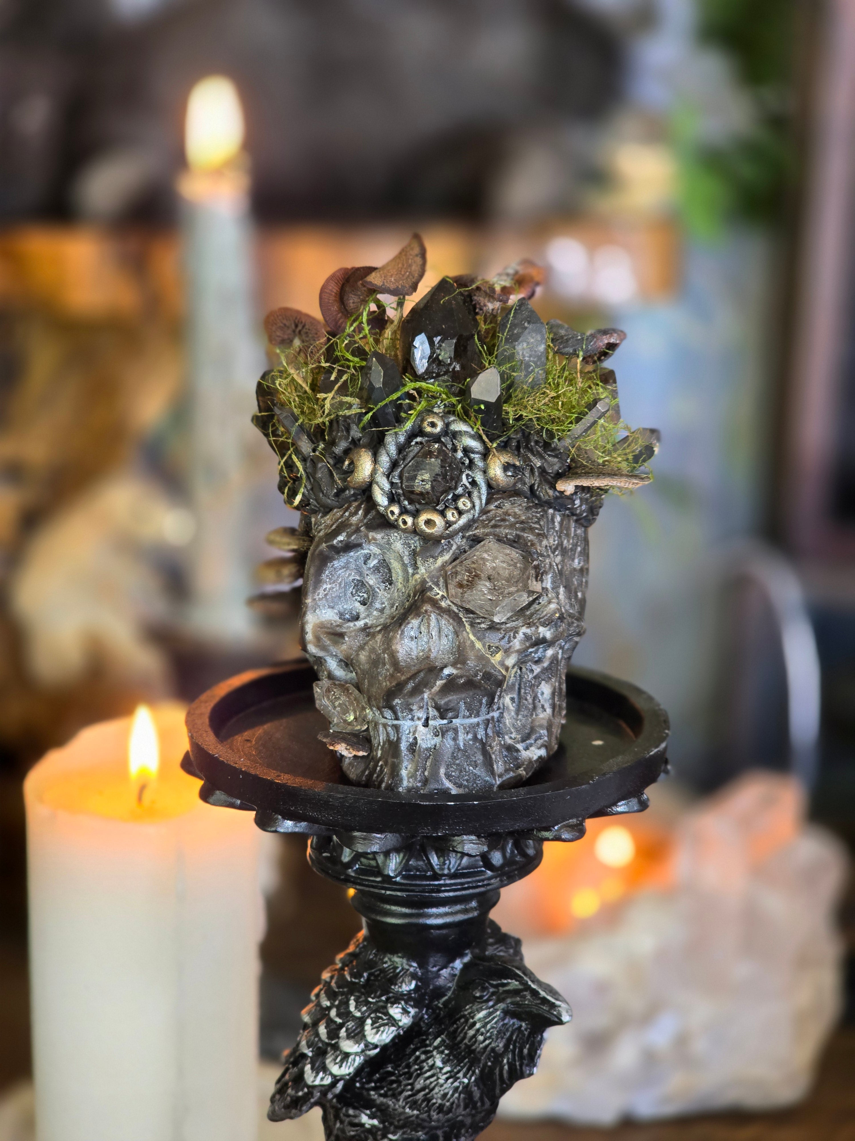 Dark Forest King | Hand sculpted Sphalerite Skull