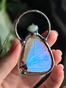 Celestial Wing & Opal Necklace