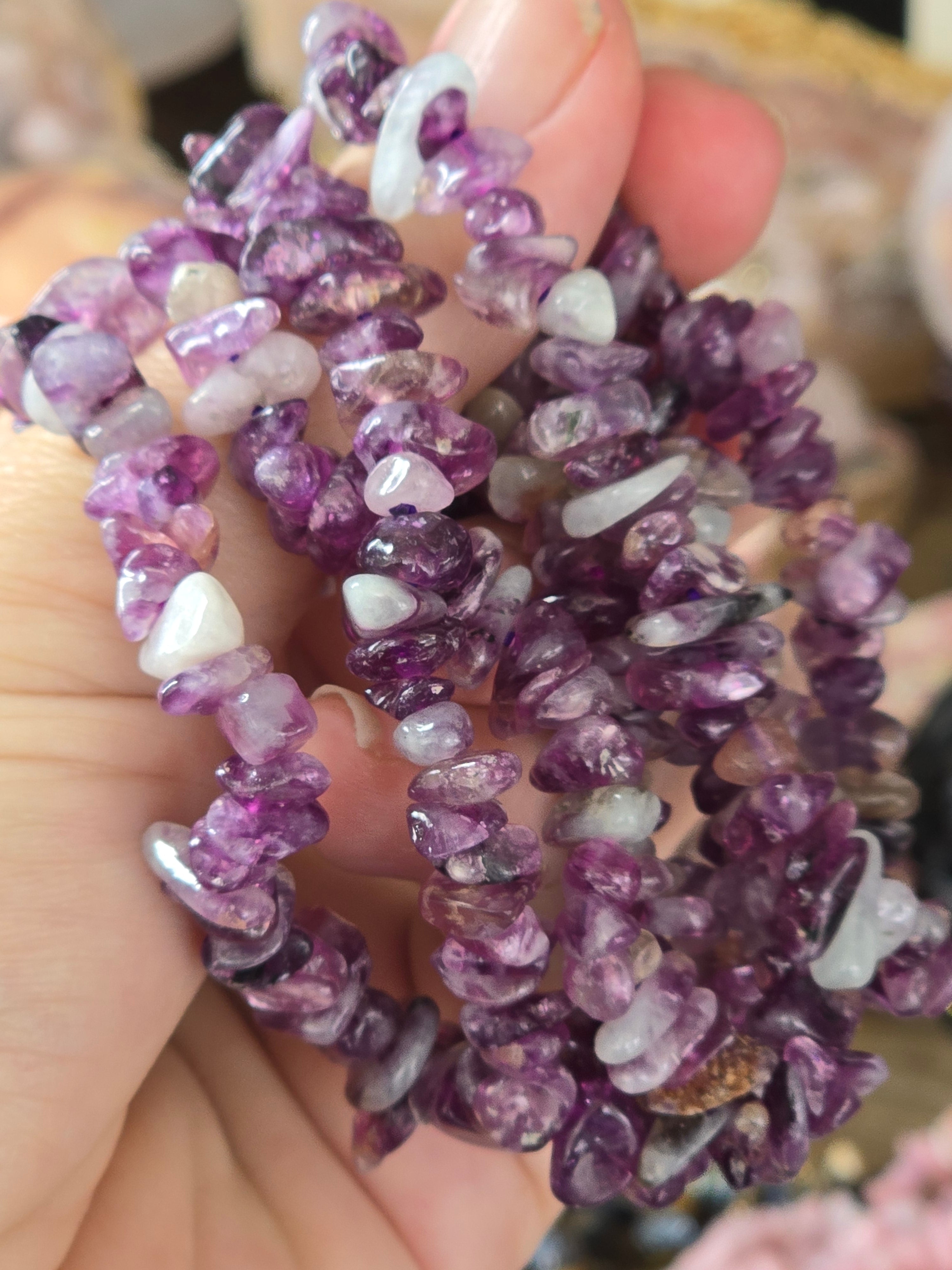 Rare Semi-Precious Chip Bracelets