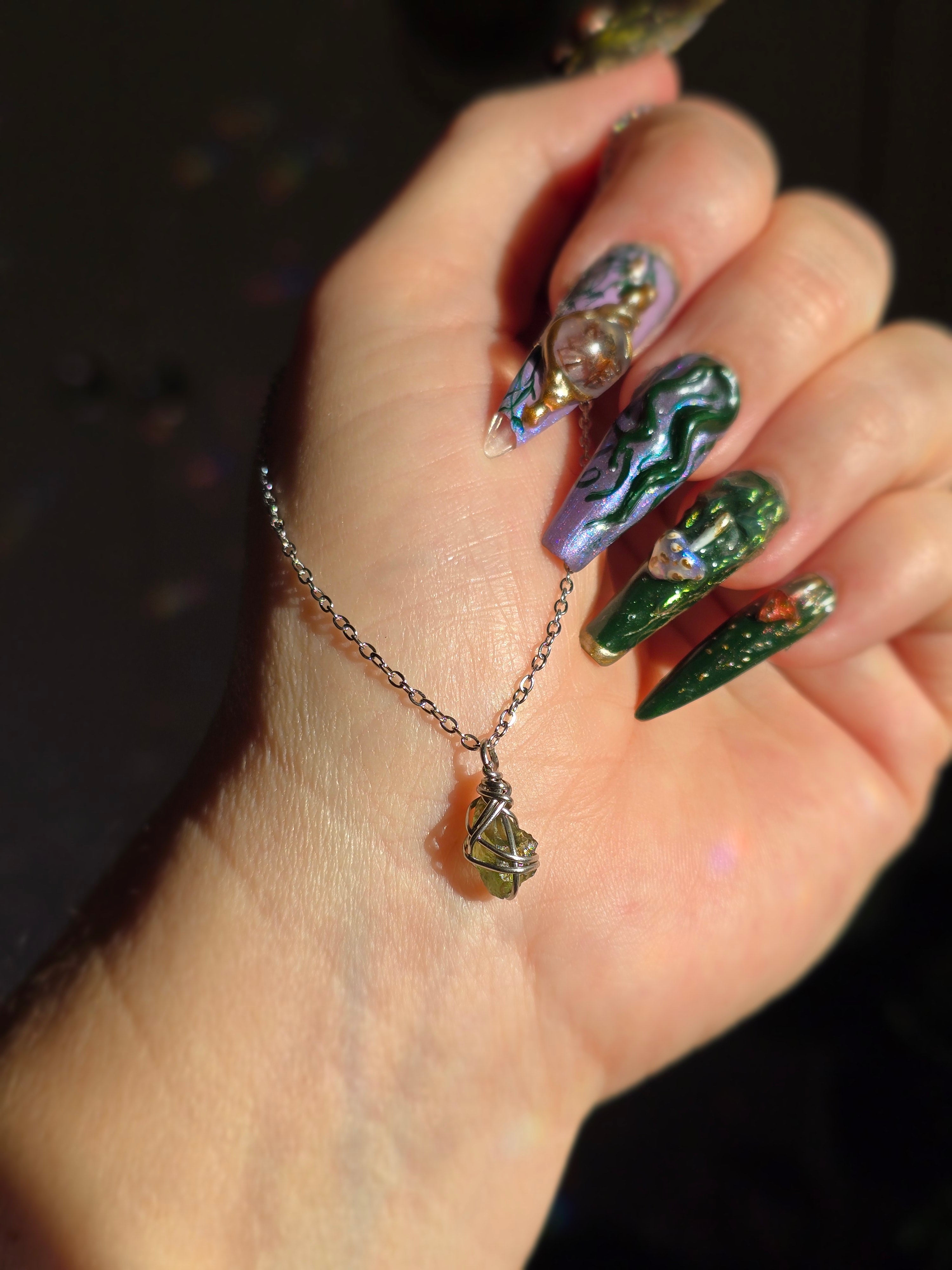 Moldavite Necklace | Stainless Steel