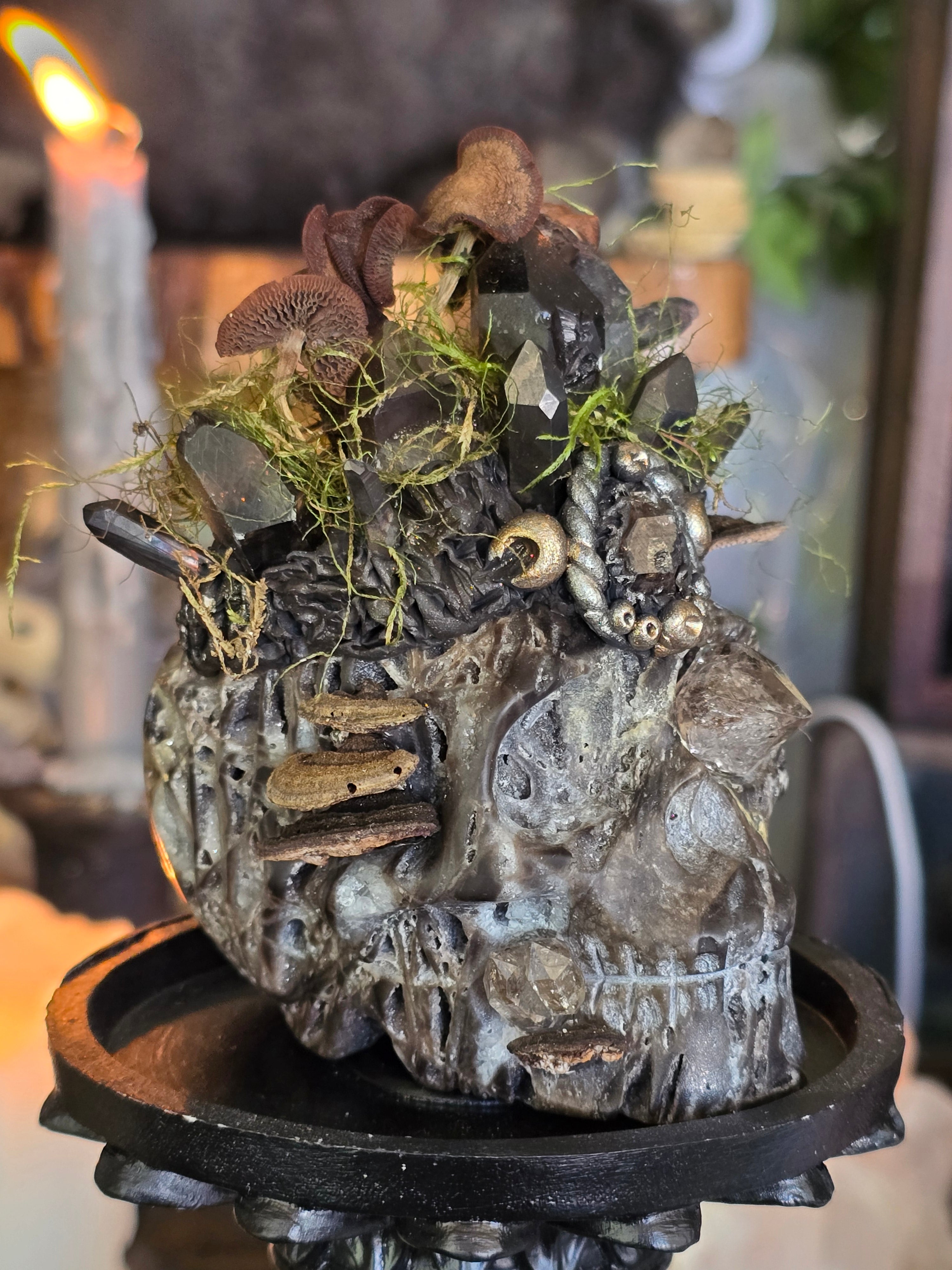 Dark Forest King | Hand sculpted Sphalerite Skull