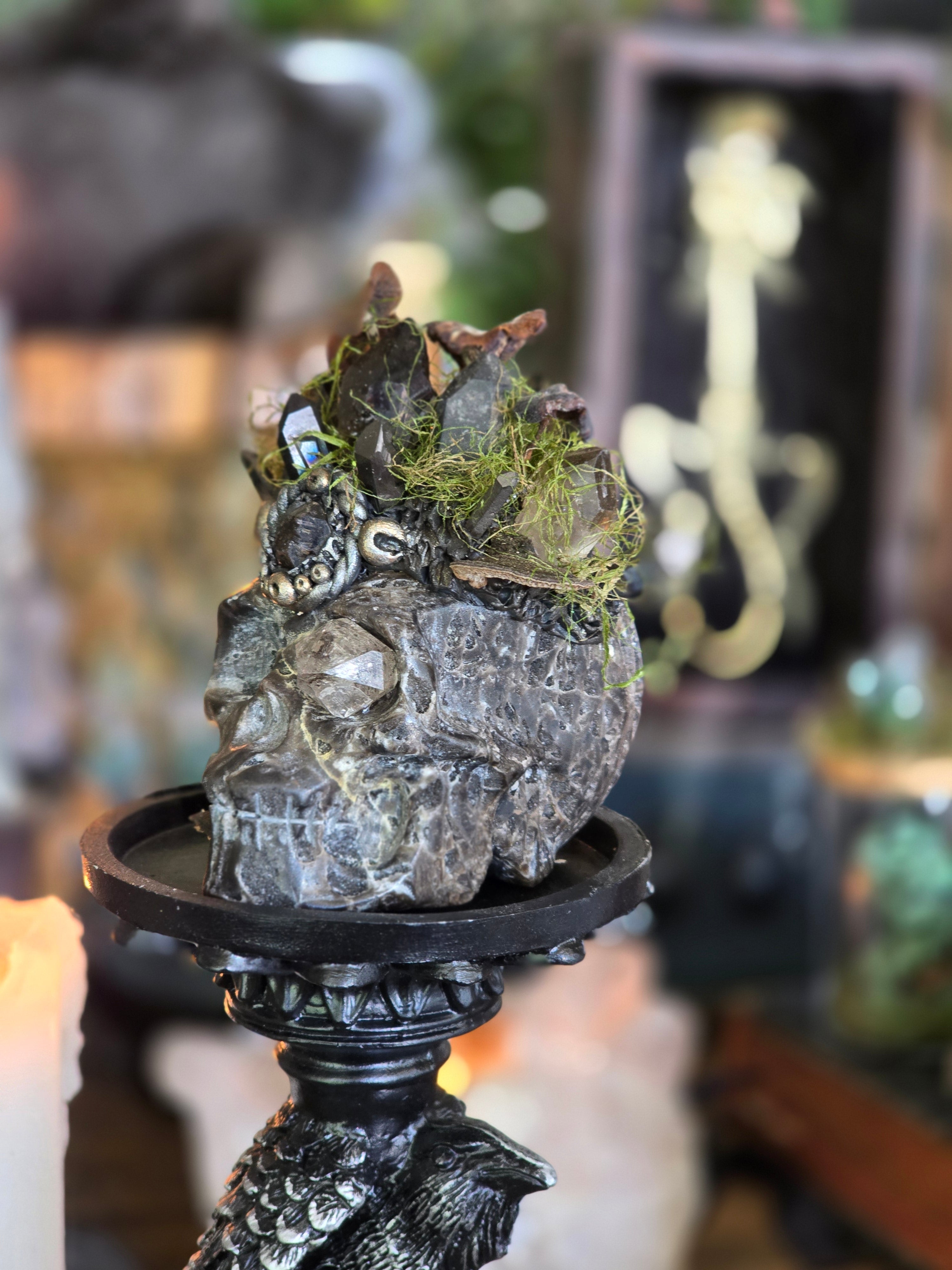 Dark Forest King | Hand sculpted Sphalerite Skull