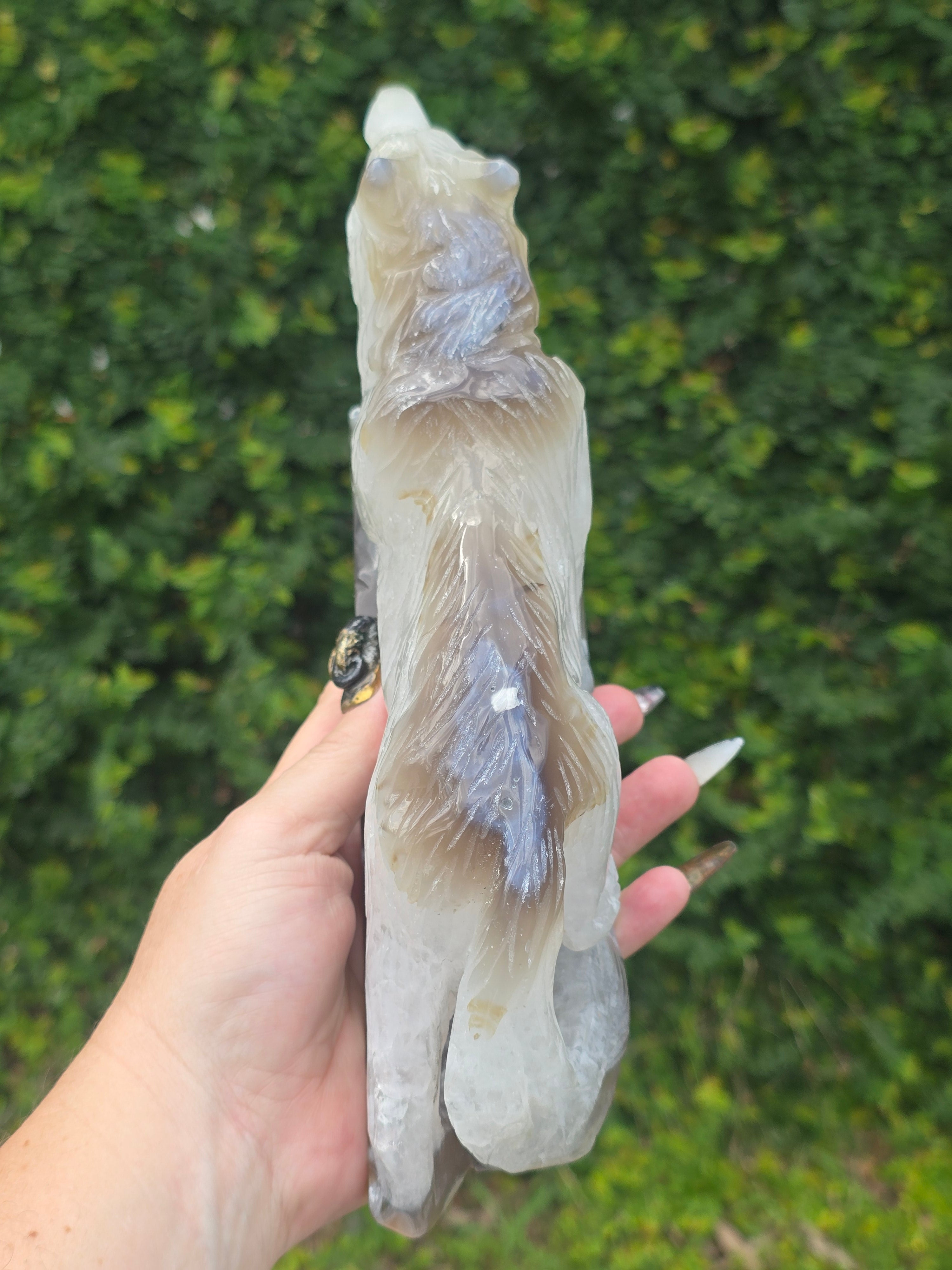 Moss Agate Wolf