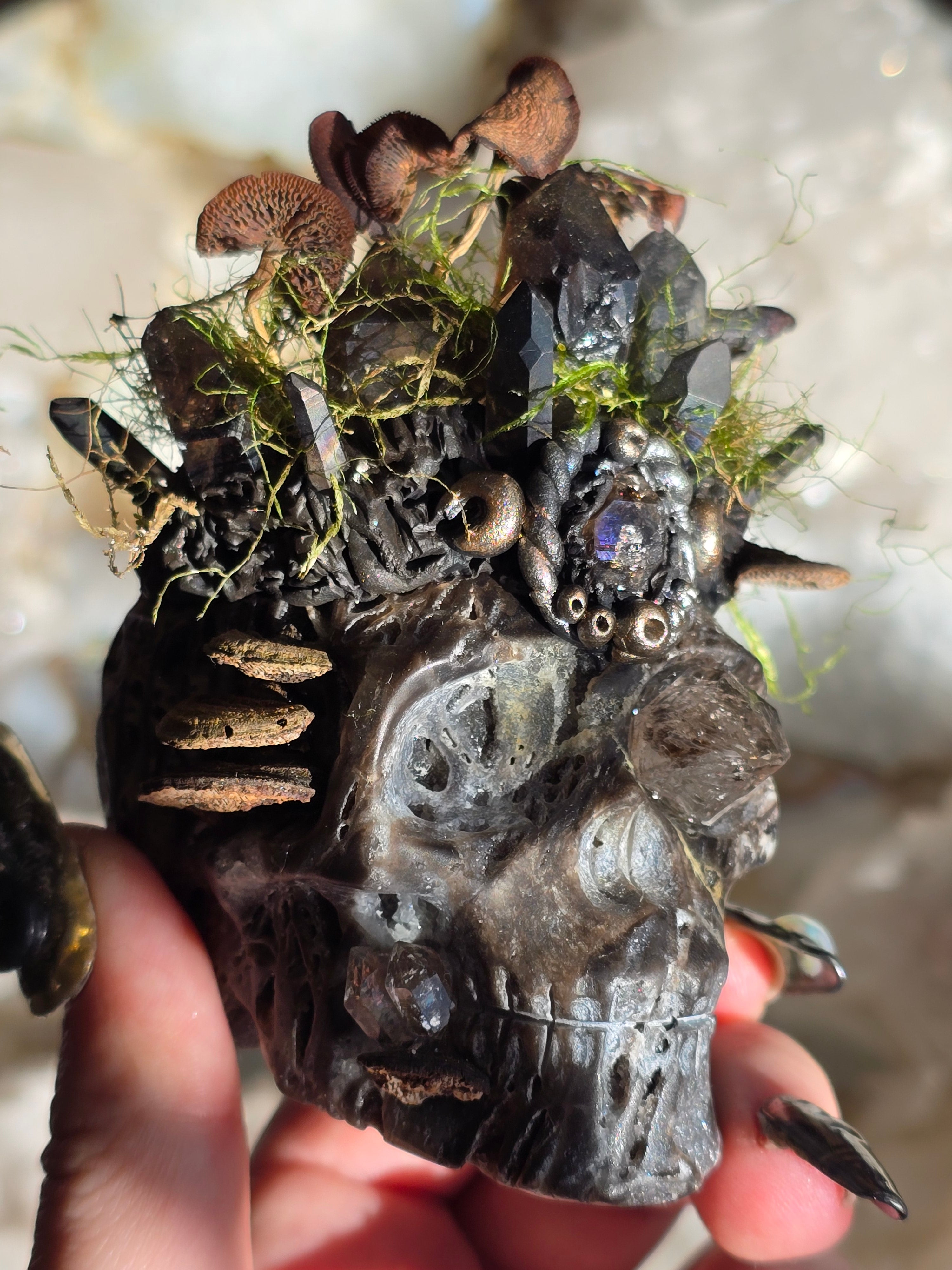 Dark Forest King | Hand sculpted Sphalerite Skull