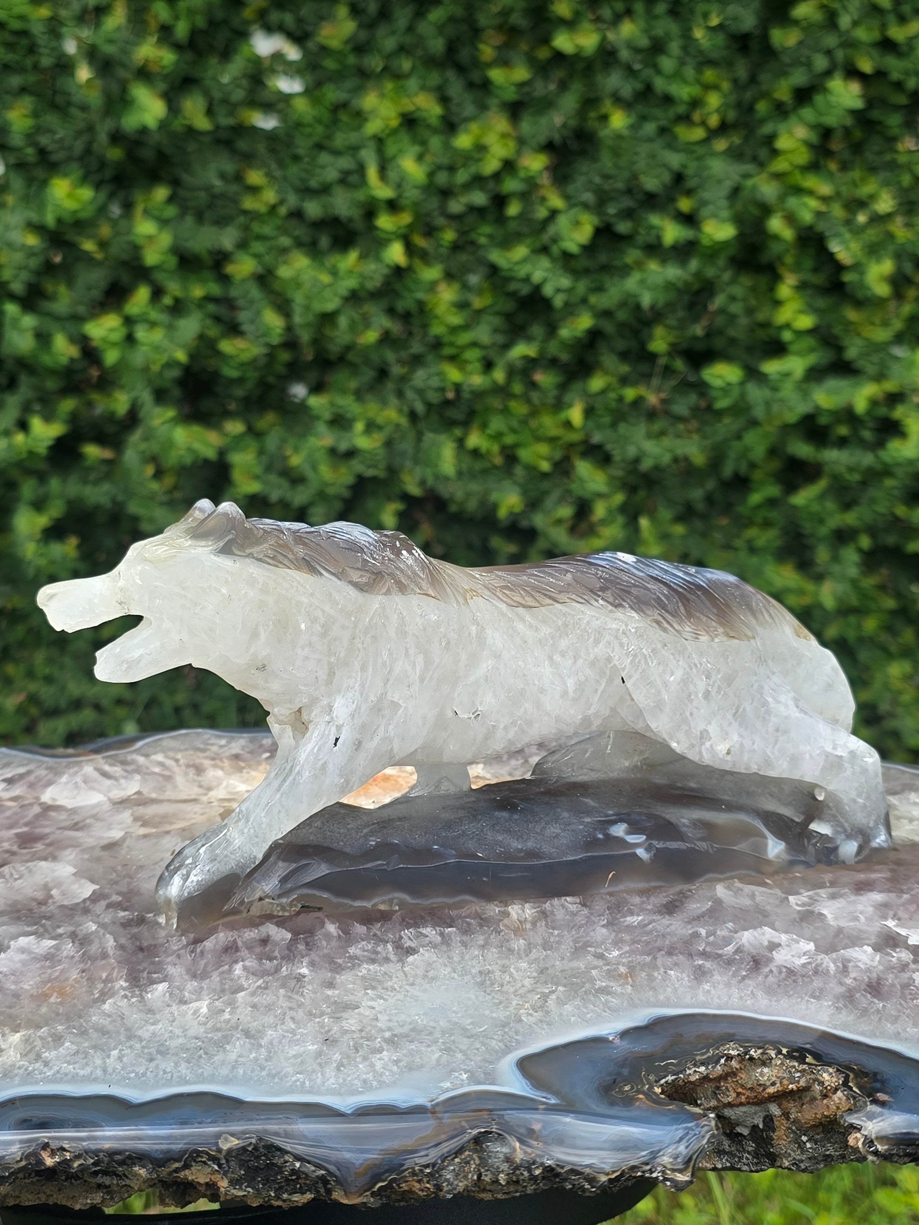 Moss Agate Wolf