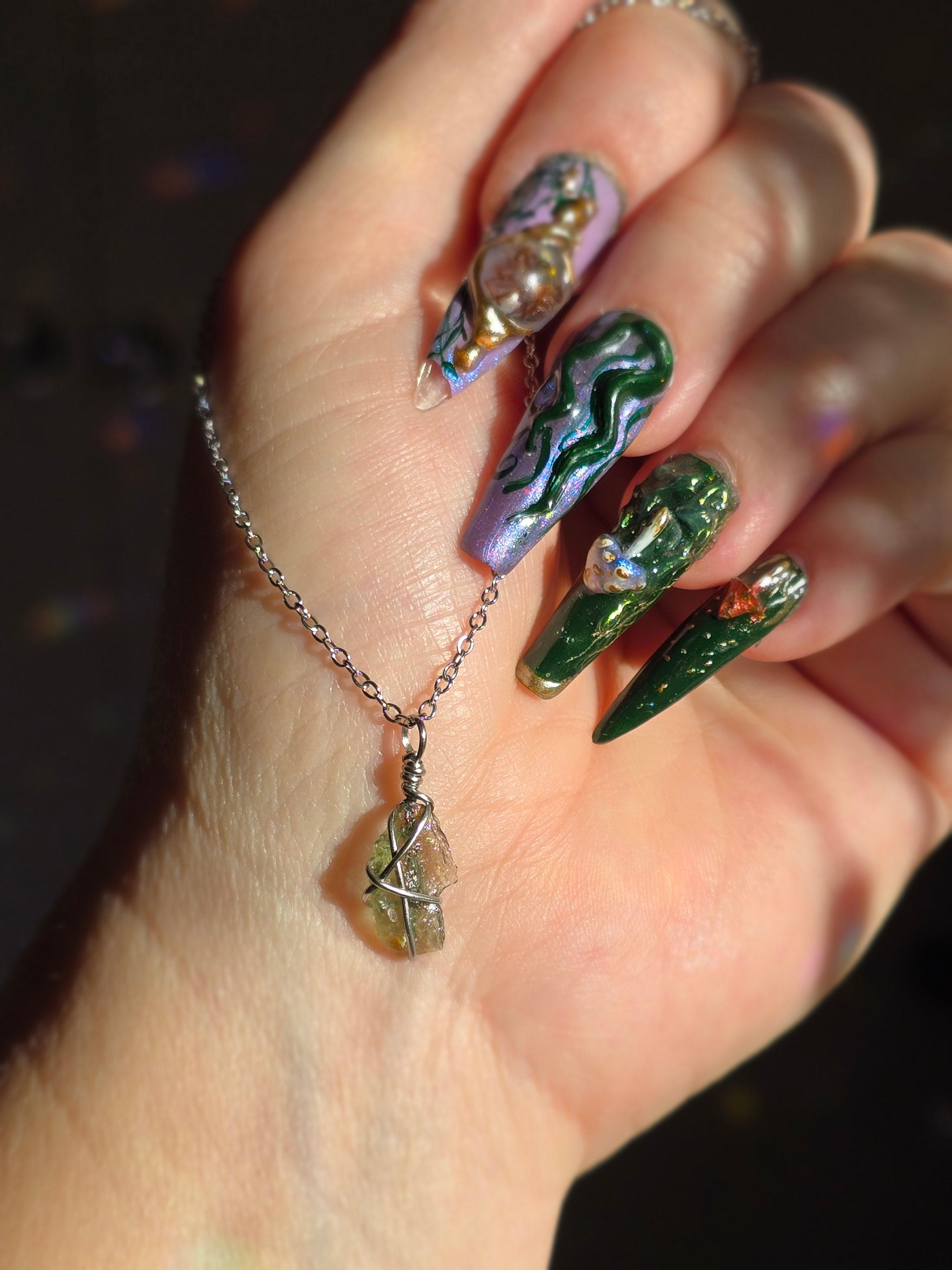 Moldavite Necklace | Stainless Steel