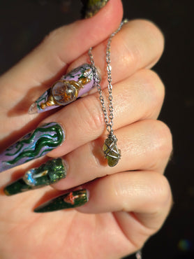 Moldavite Necklace | Stainless Steel