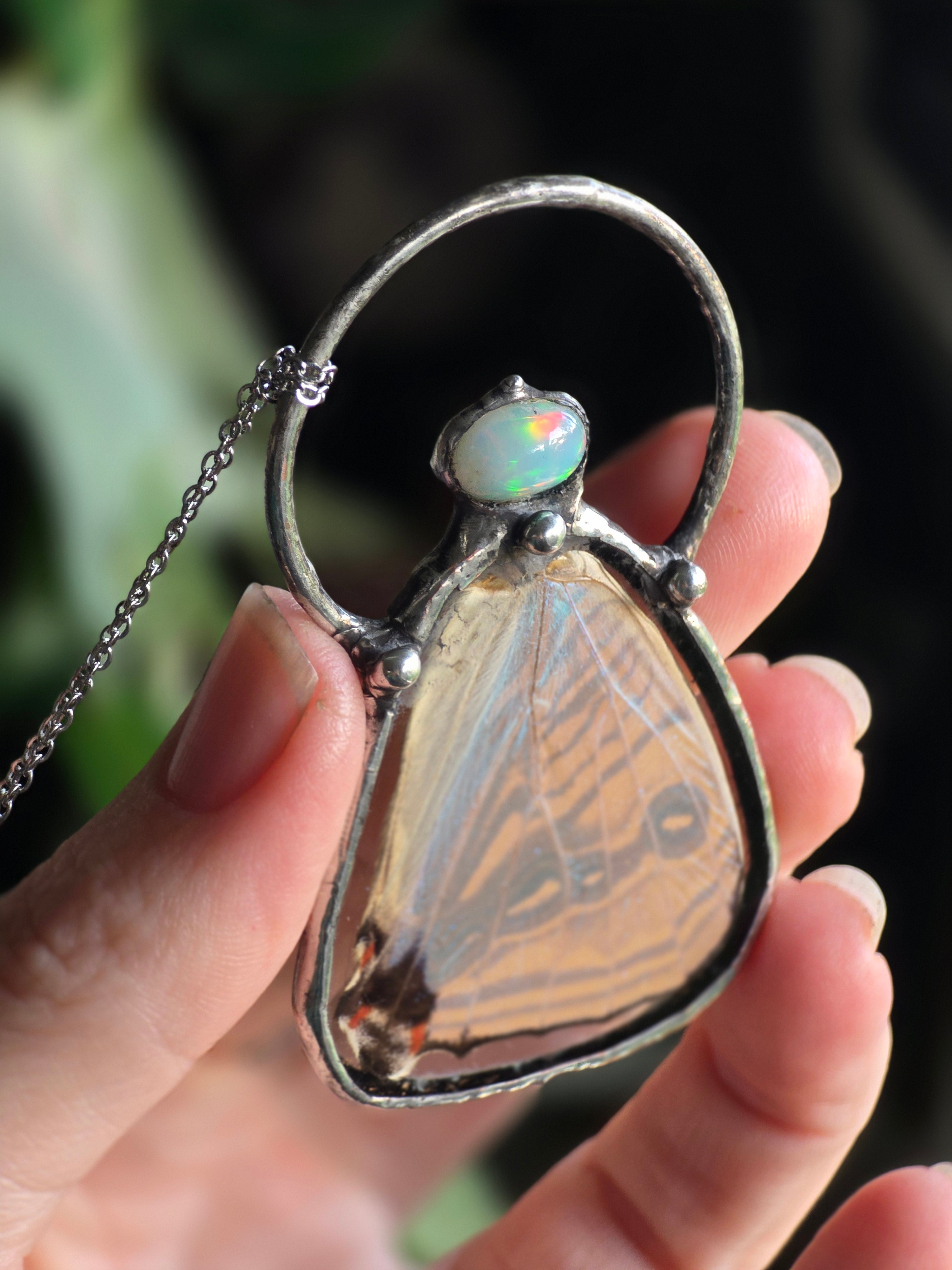 Celestial Wing & Opal Necklace