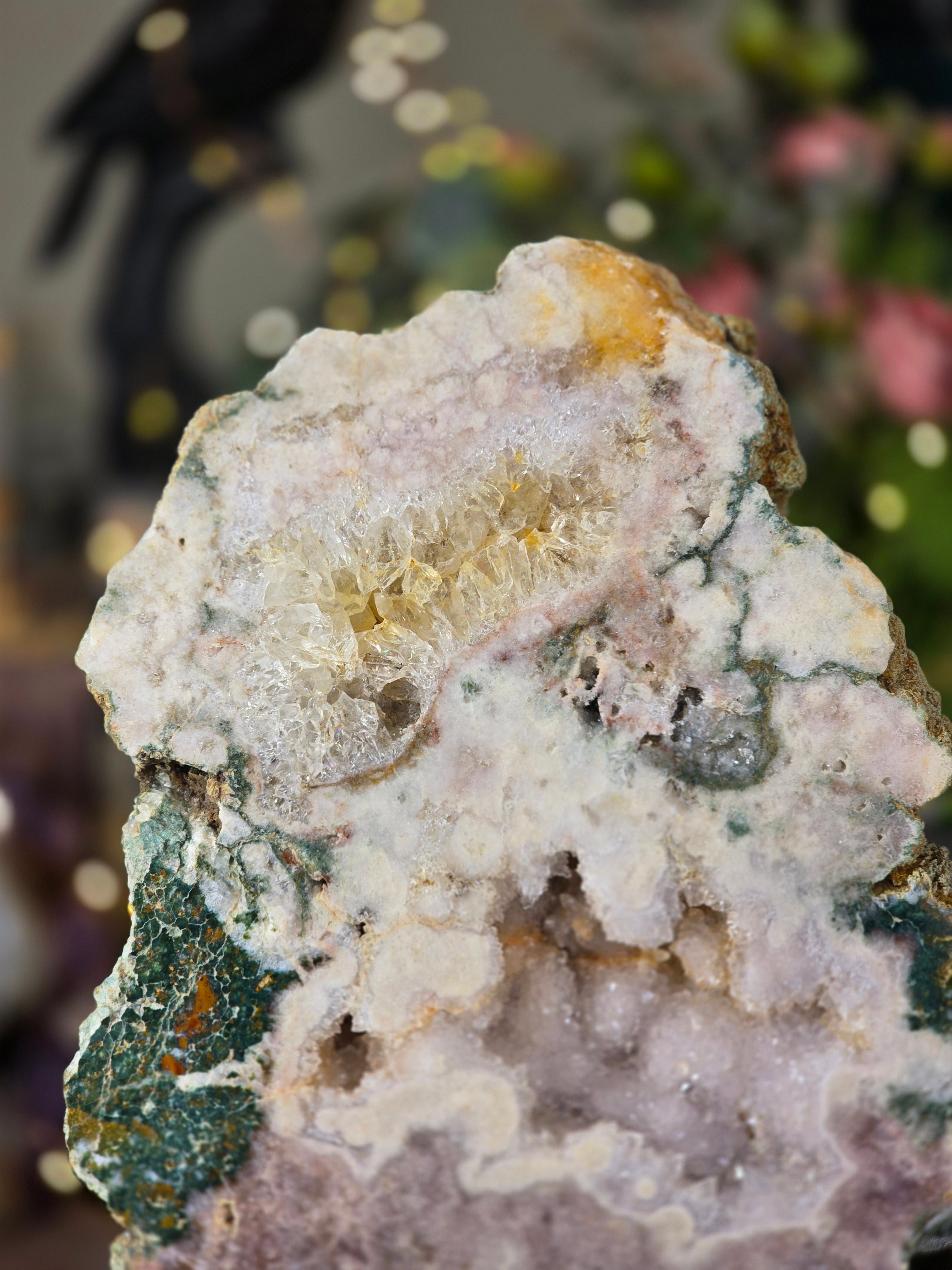 Pink Amethyst Slab On Stand | Brazilian