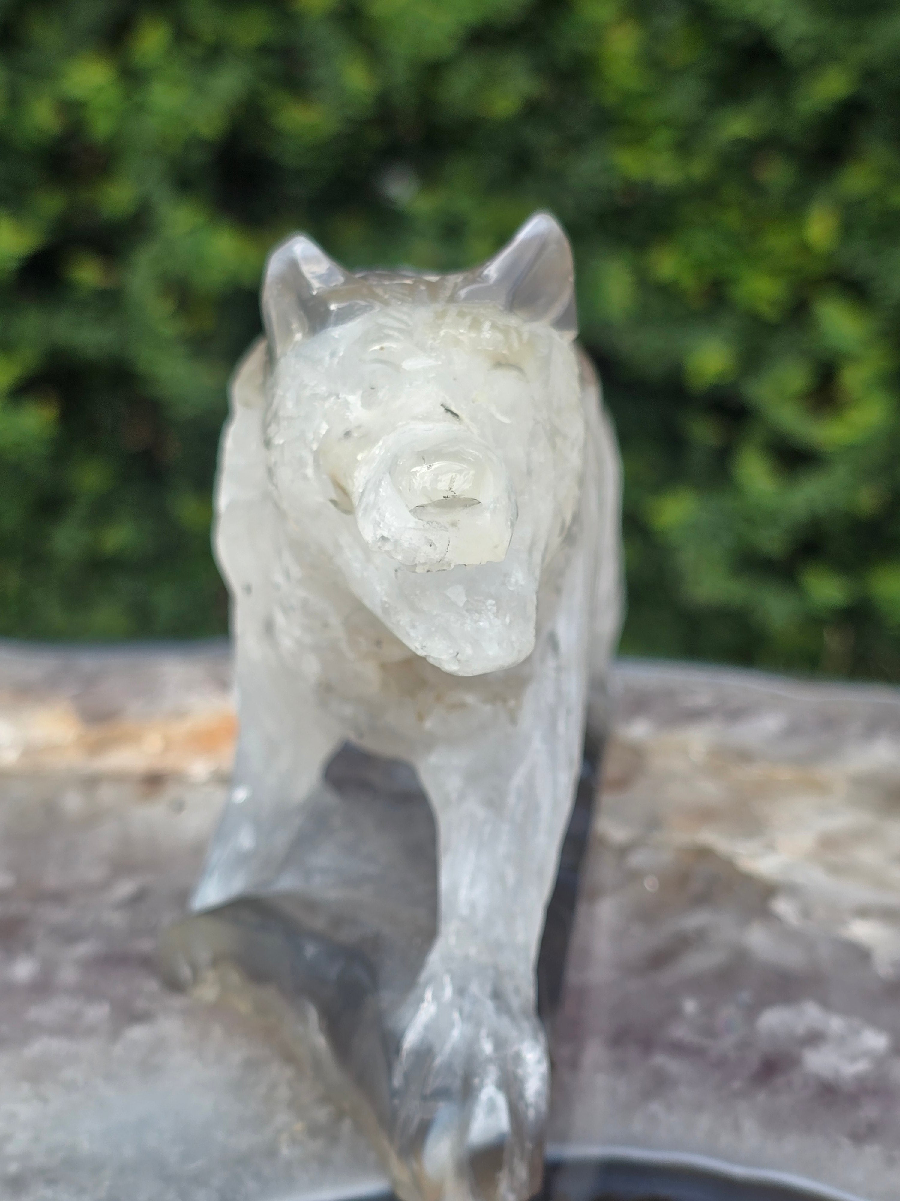Moss Agate Wolf