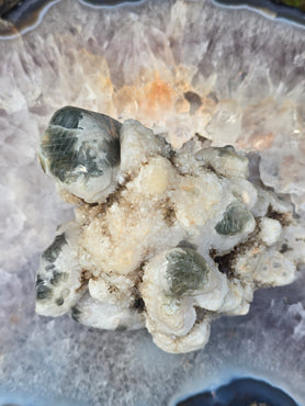 Moss Agate Snakes on Stalactite Cluster