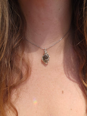 Moldavite Necklace | Tarnish Resistant Silver Coated Copper