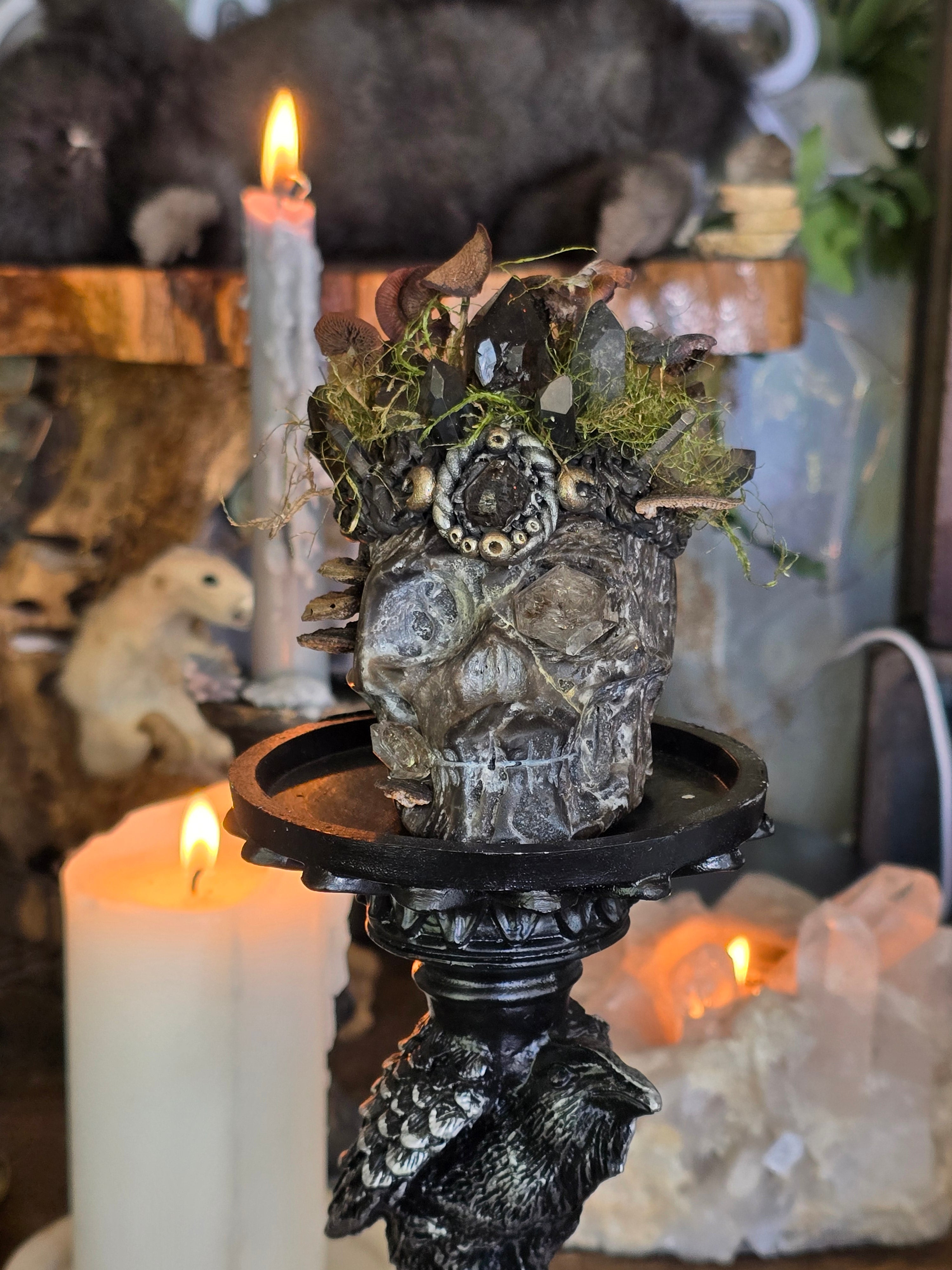 Dark Forest King | Hand sculpted Sphalerite Skull