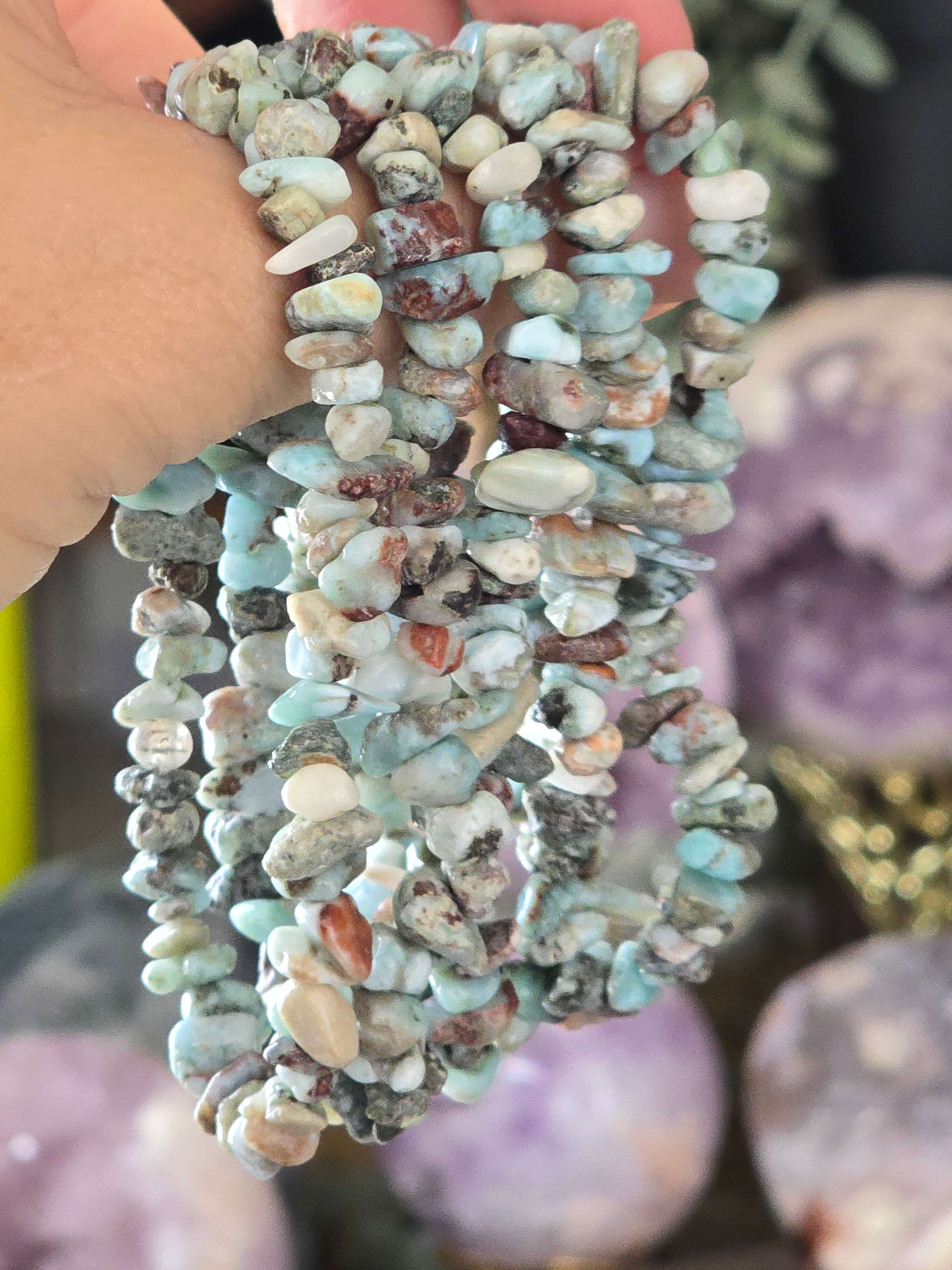 Rare Semi-Precious Chip Bracelets