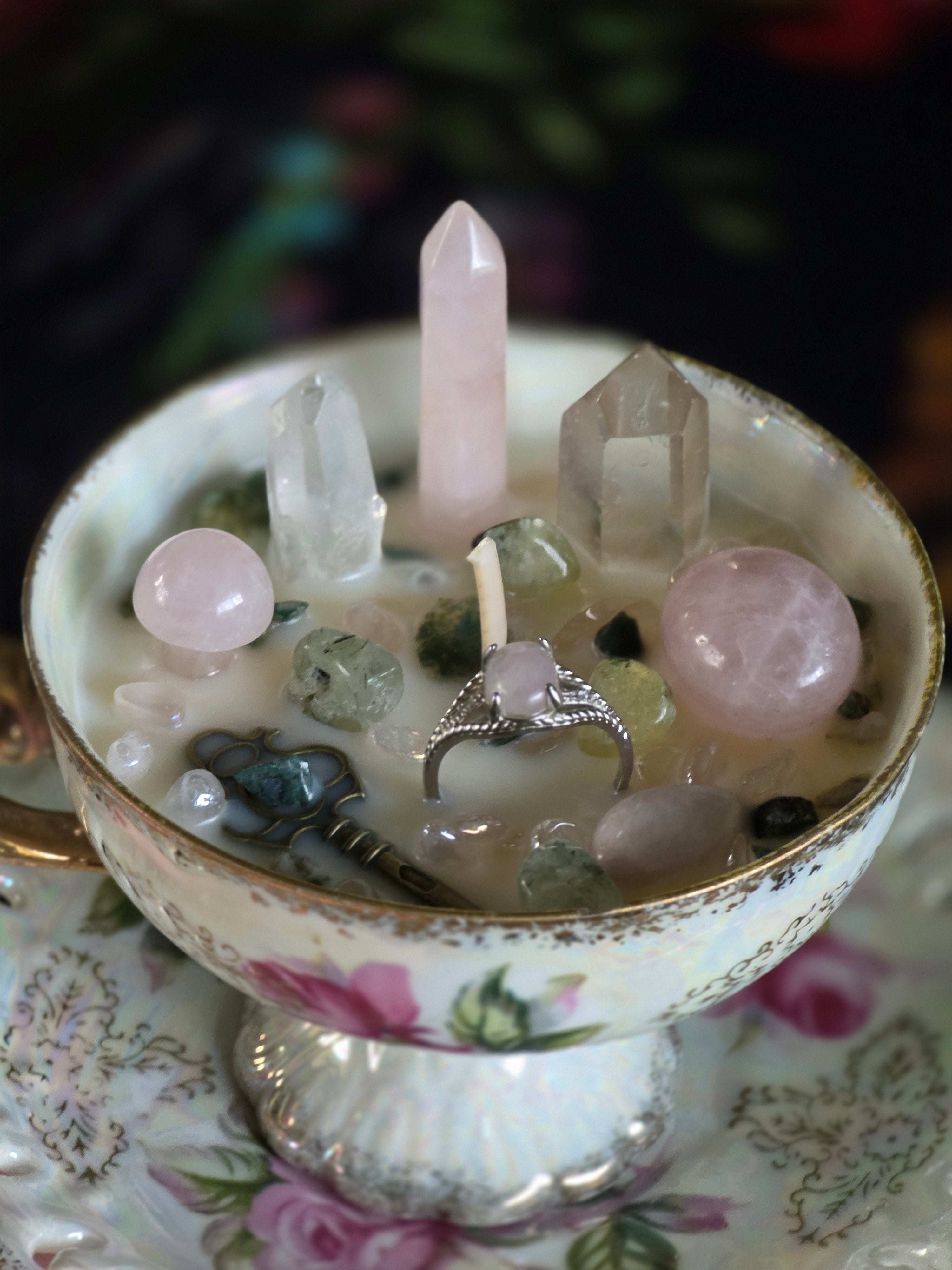The Enchanted Key Teacup Treasure Candle – Hidden Ring Edition