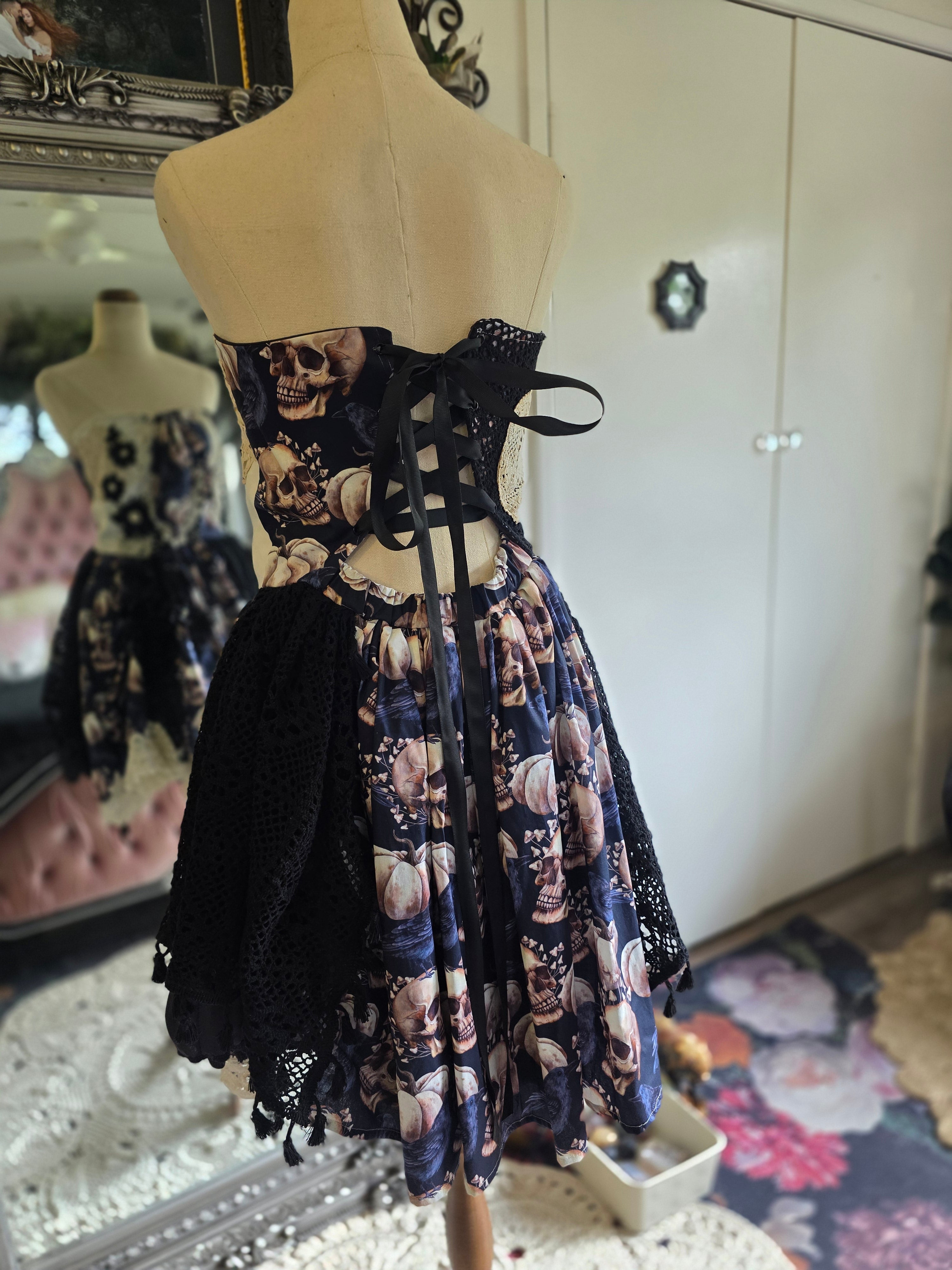 The Raven's Requiem – One of a Kind Gothic Sweetheart Dress